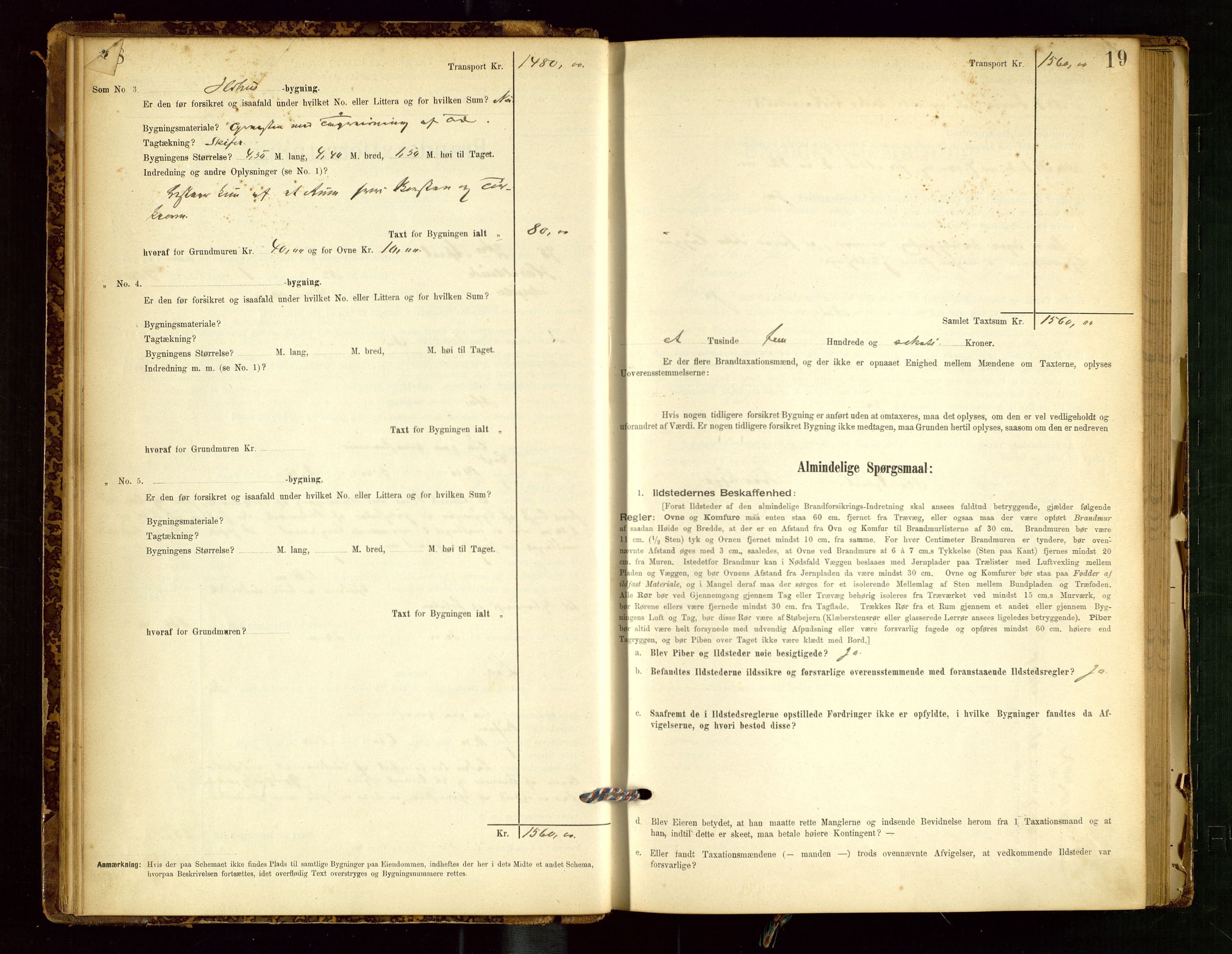 Skjold lensmannskontor, AV/SAST-A-100182/Gob/L0001: "Brandtaxationsprotokol for Skjold Lensmandsdistrikt Ryfylke Fogderi", 1894-1939, s. 18-19