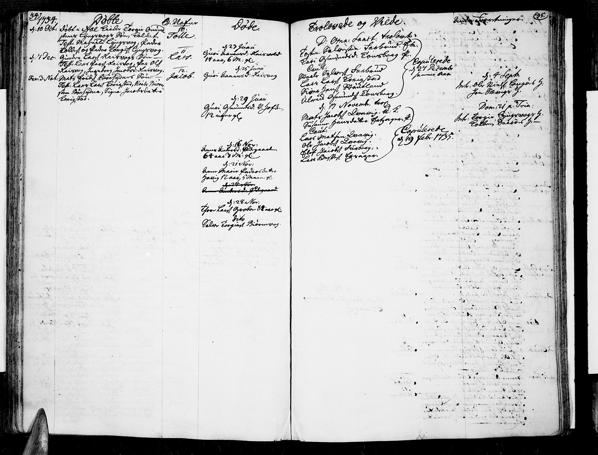 Lista sokneprestkontor, AV/SAK-1111-0027/F/Fa/L0002: Ministerialbok nr. A 2 /3, 1726-1751, s. 34-35