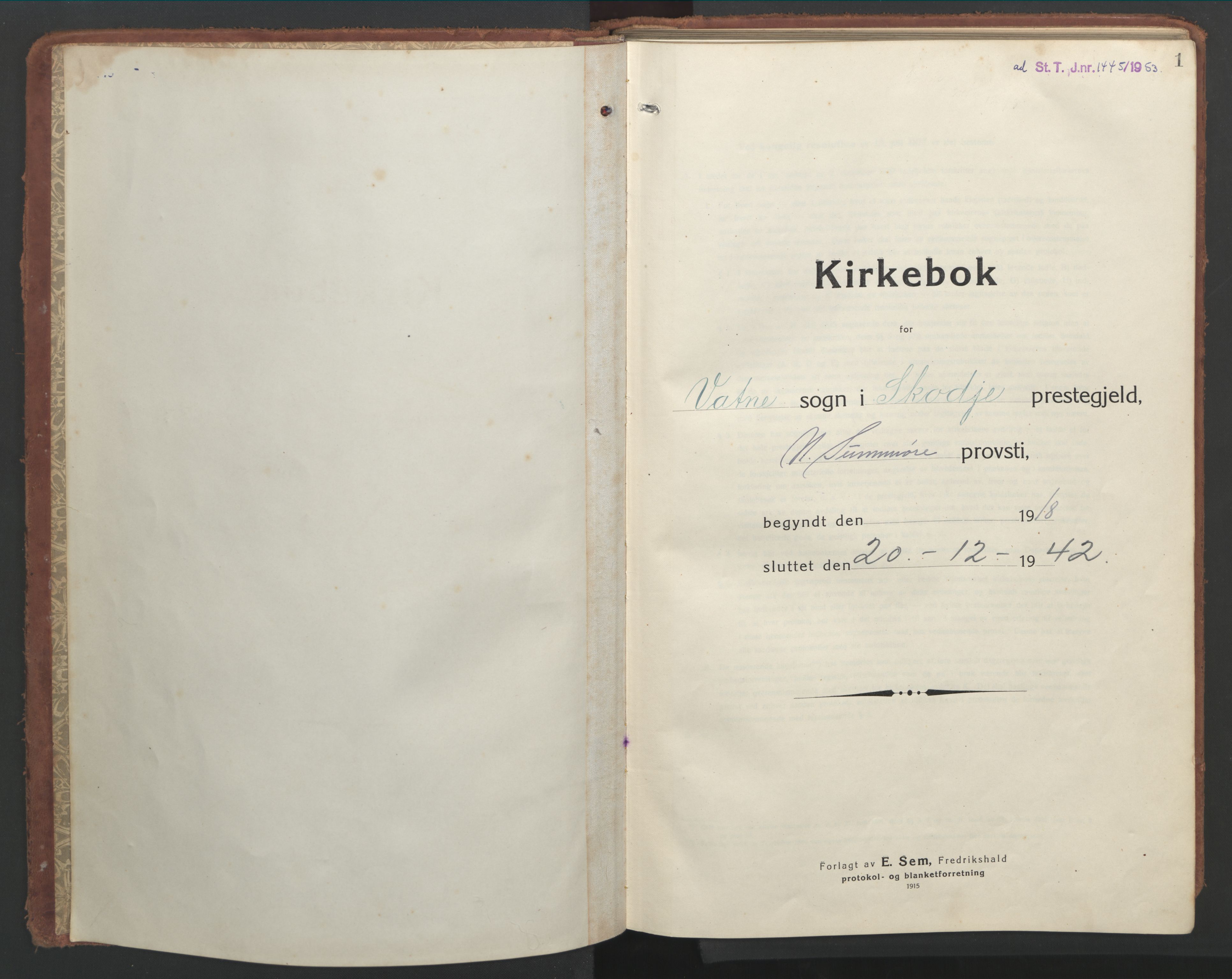 Ministerialprotokoller, klokkerbøker og fødselsregistre - Møre og Romsdal, AV/SAT-A-1454/525/L0378: Klokkerbok nr. 525C04, 1915-1947, s. 1