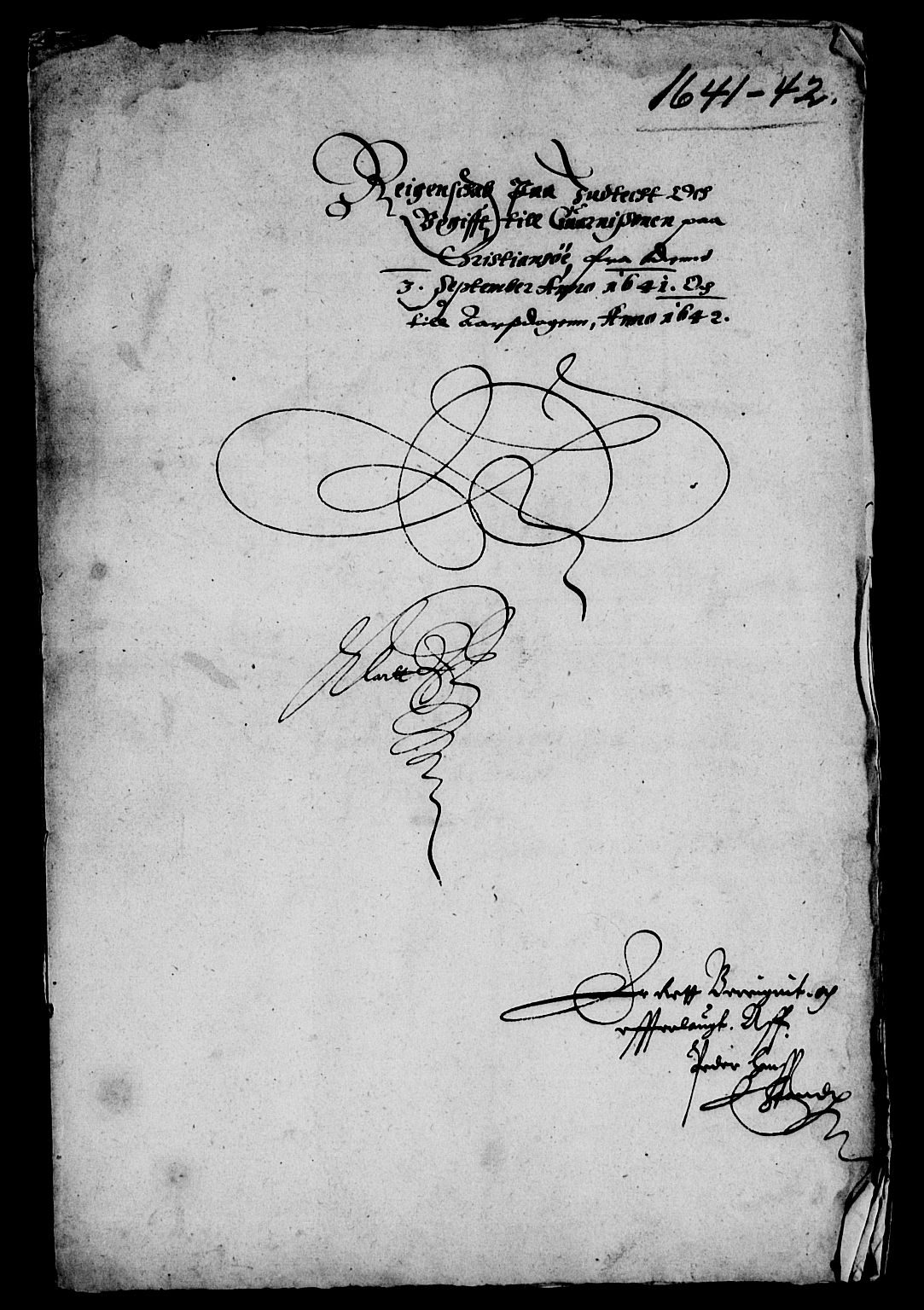 Rentekammeret inntil 1814, Reviderte regnskaper, Lensregnskaper, RA/EA-5023/R/Rb/Rbq/L0032: Nedenes len. Mandals len. Råbyggelag., 1641-1643