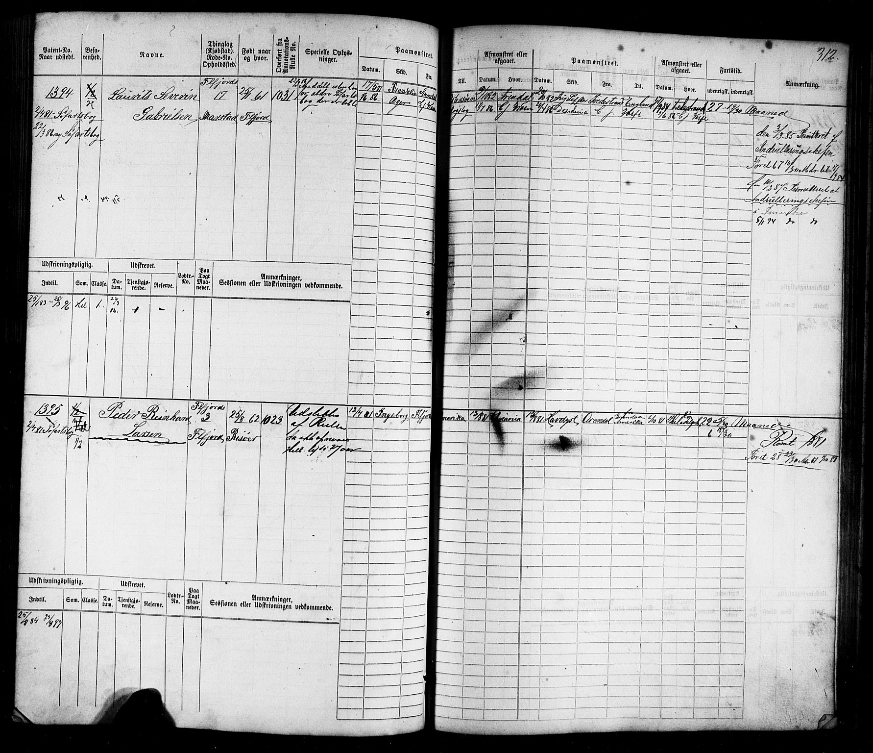 Flekkefjord mønstringskrets, AV/SAK-2031-0018/F/Fb/L0009: Hovedrulle nr 771-1533, Æ-6, 1868-1900, s. 338