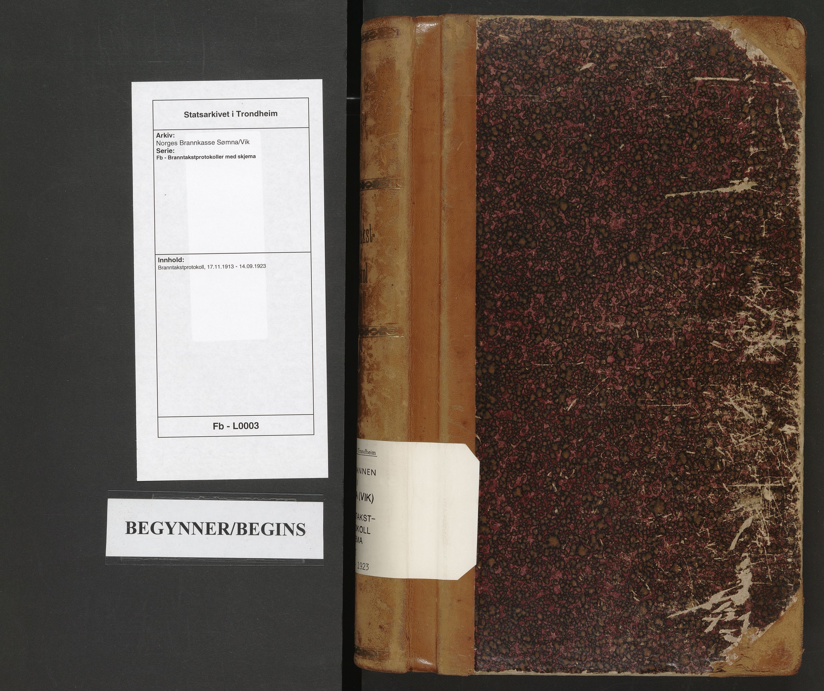 Norges Brannkasse Sømna/Vik, AV/SAT-A-5560/Fb/L0003: Branntakstprotokoll, 1913-1923
