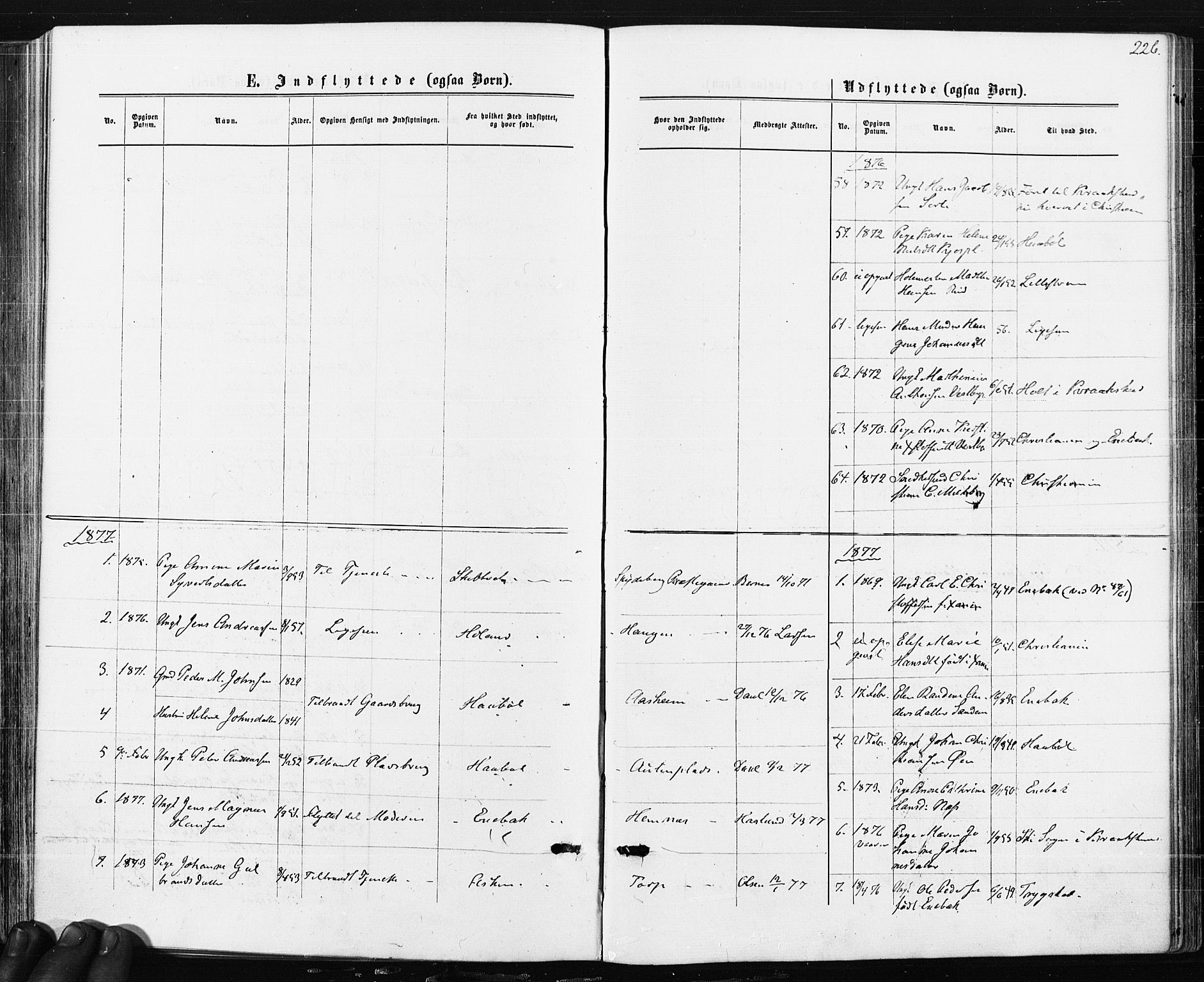 Spydeberg prestekontor Kirkebøker, SAO/A-10924/F/Fa/L0007: Ministerialbok nr. I 7, 1875-1885, s. 226