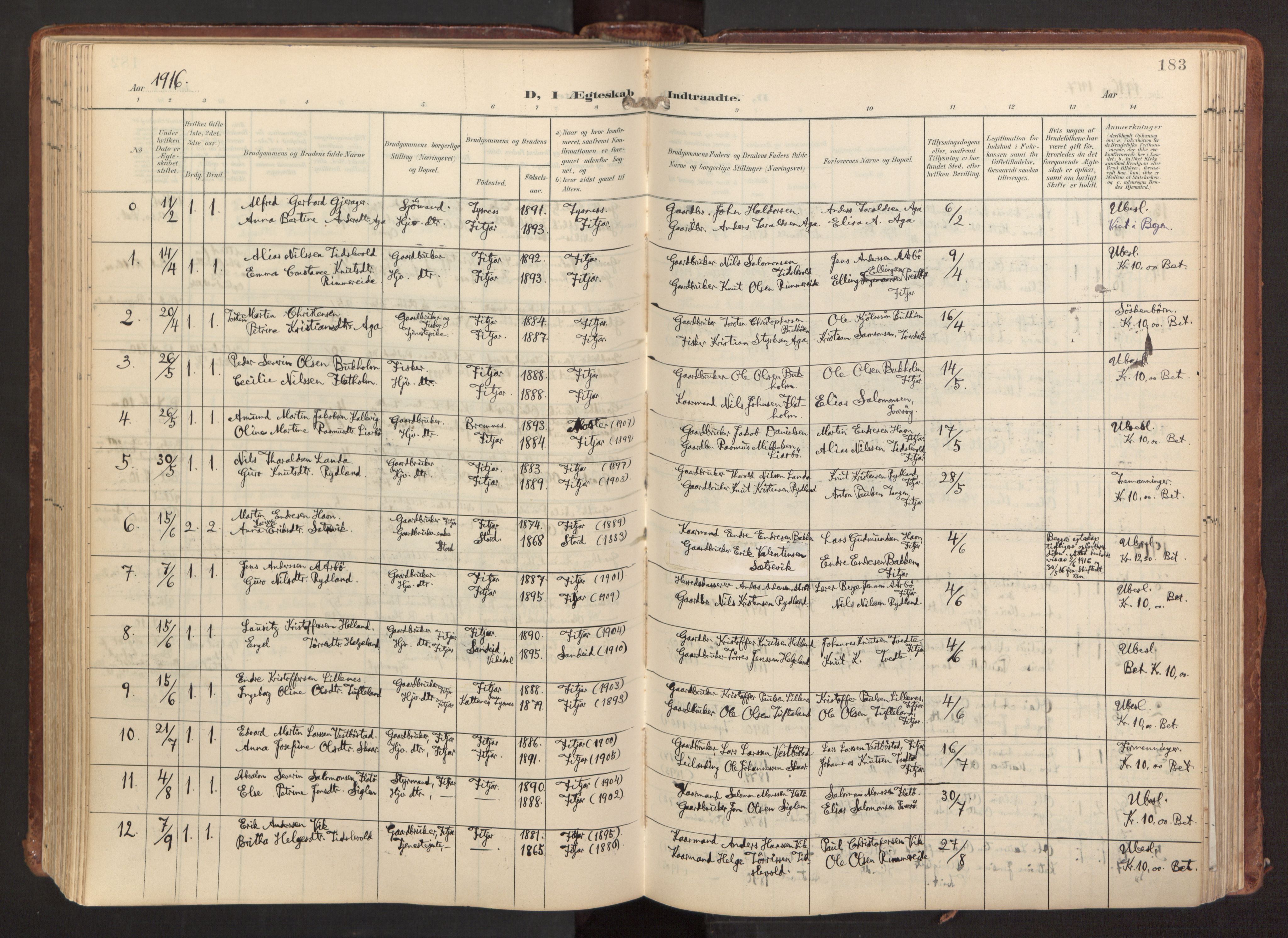 Fitjar sokneprestembete, SAB/A-99926: Ministerialbok nr. A 3, 1900-1918, s. 183