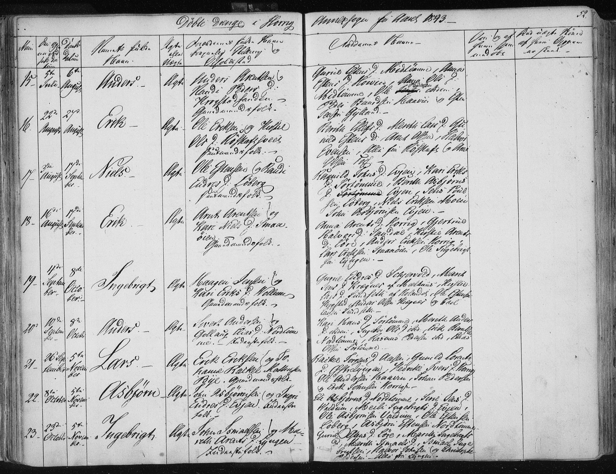 Ministerialprotokoller, klokkerbøker og fødselsregistre - Sør-Trøndelag, SAT/A-1456/687/L0998: Ministerialbok nr. 687A05 /2, 1843-1849, s. 52