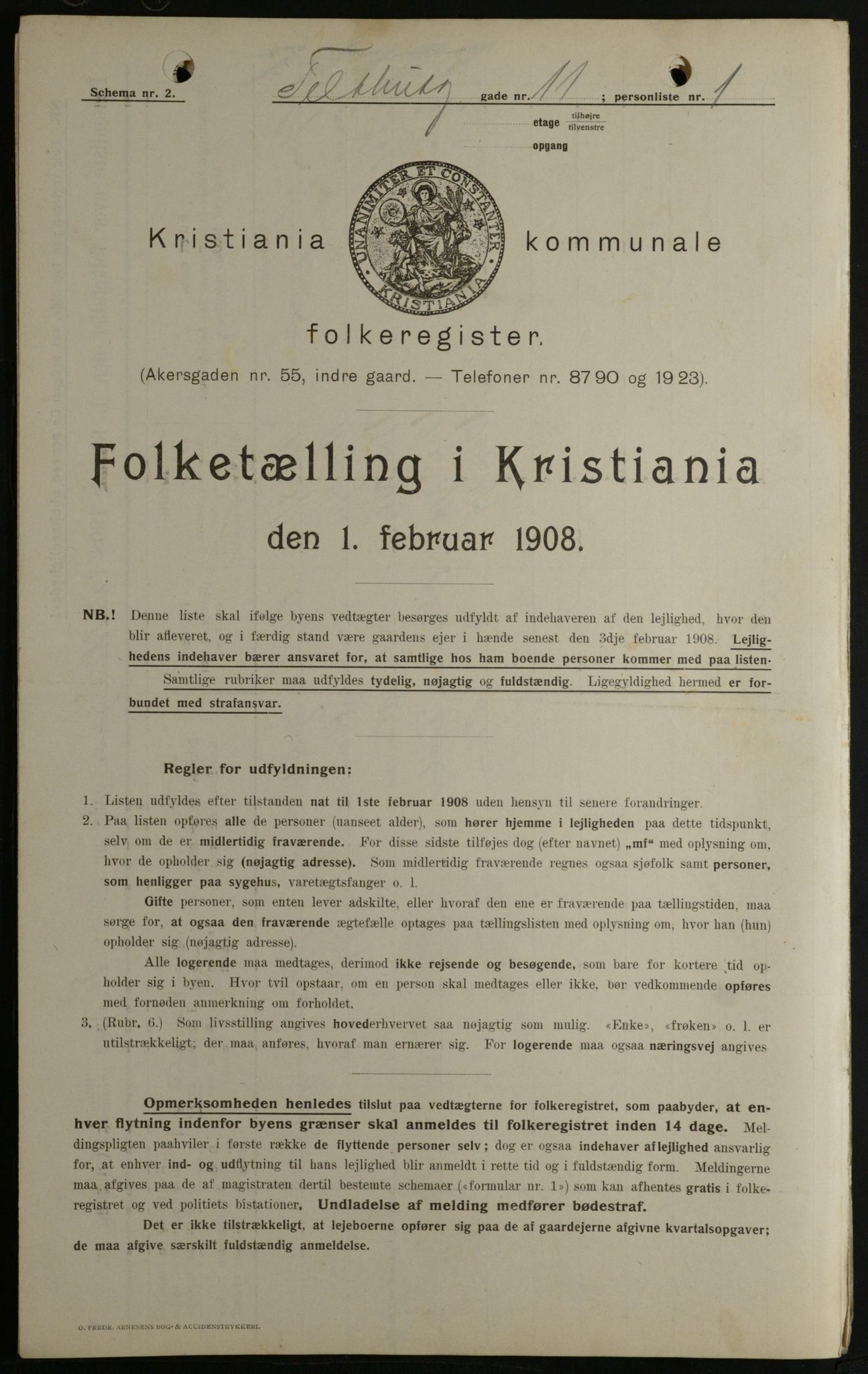OBA, Kommunal folketelling 1.2.1908 for Kristiania kjøpstad, 1908, s. 96731