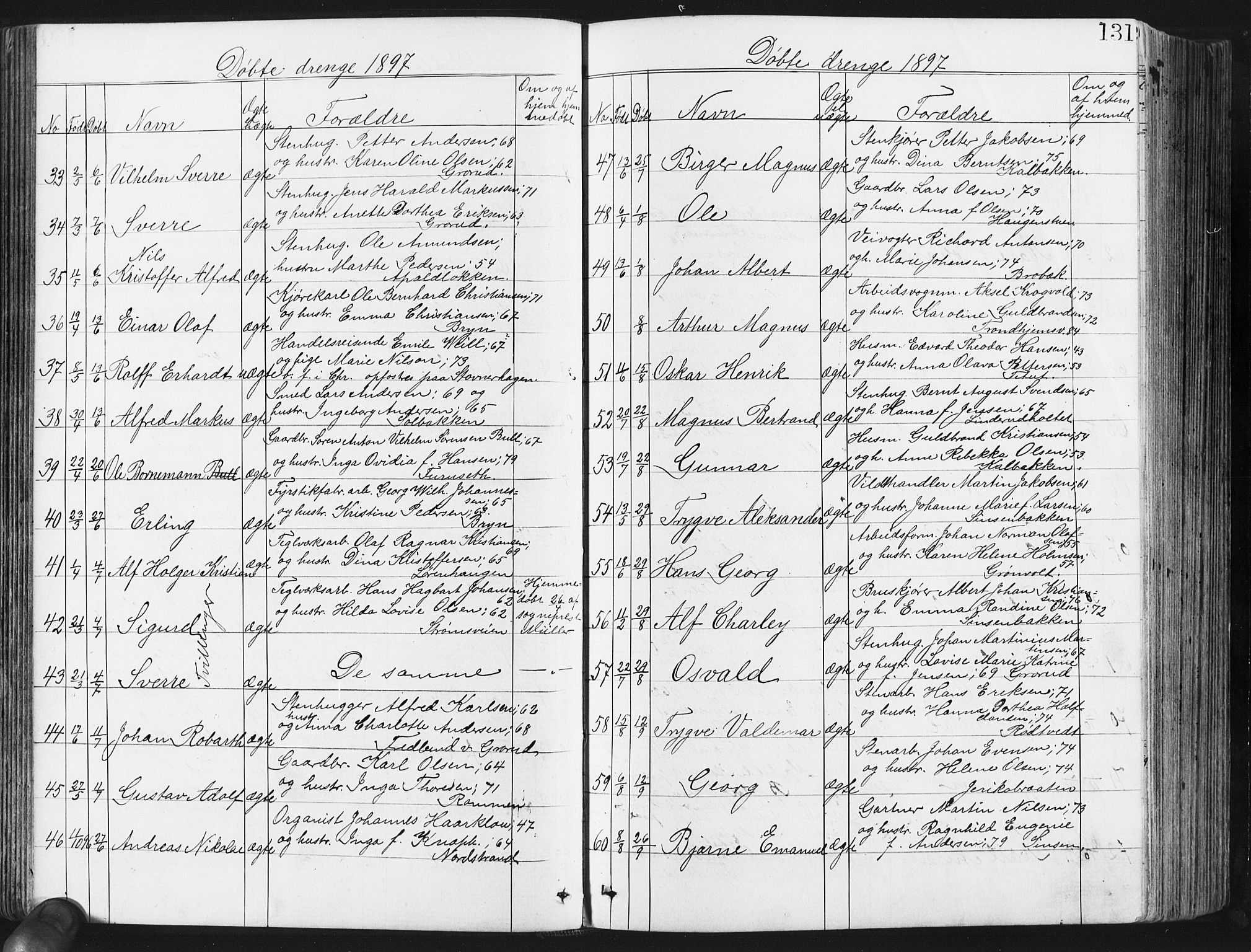 Østre Aker prestekontor Kirkebøker, AV/SAO-A-10840/G/Ga/L0003: Klokkerbok nr. I 3, 1868-1913, s. 131