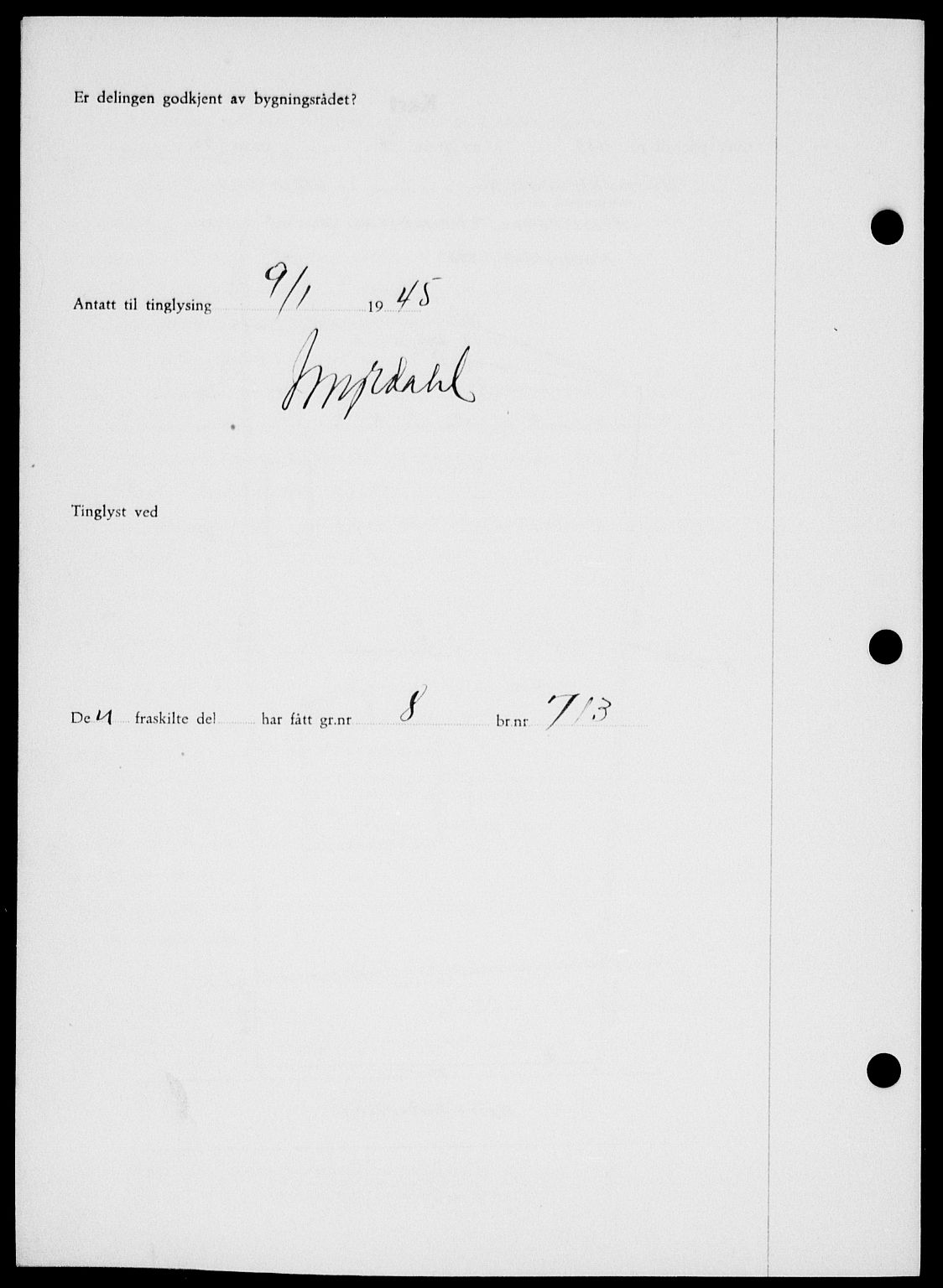 Onsøy sorenskriveri, SAO/A-10474/G/Ga/Gab/L0014: Pantebok nr. II A-14, 1944-1945, Dagboknr: 39/1945