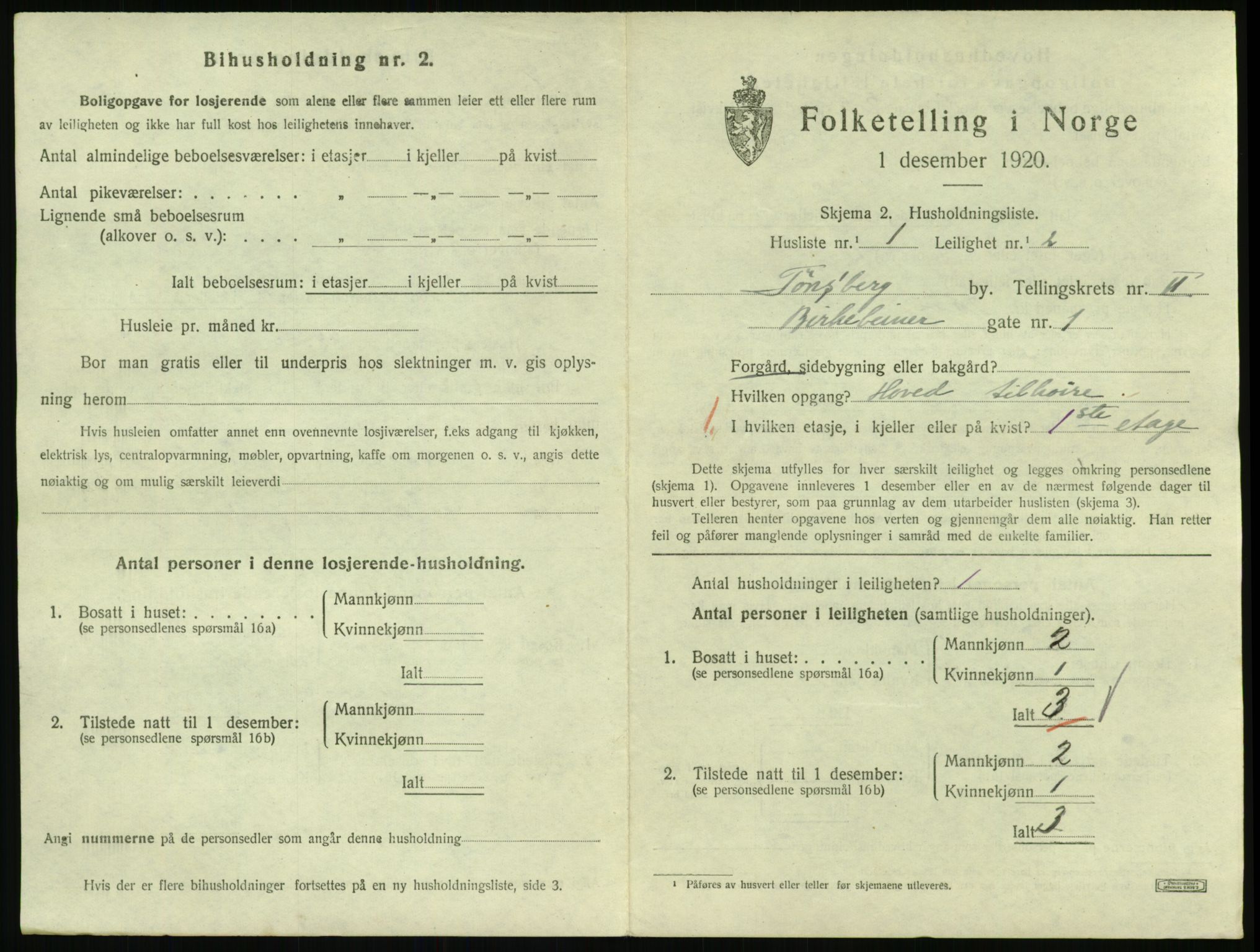 SAKO, Folketelling 1920 for 0705 Tønsberg kjøpstad, 1920, s. 2779