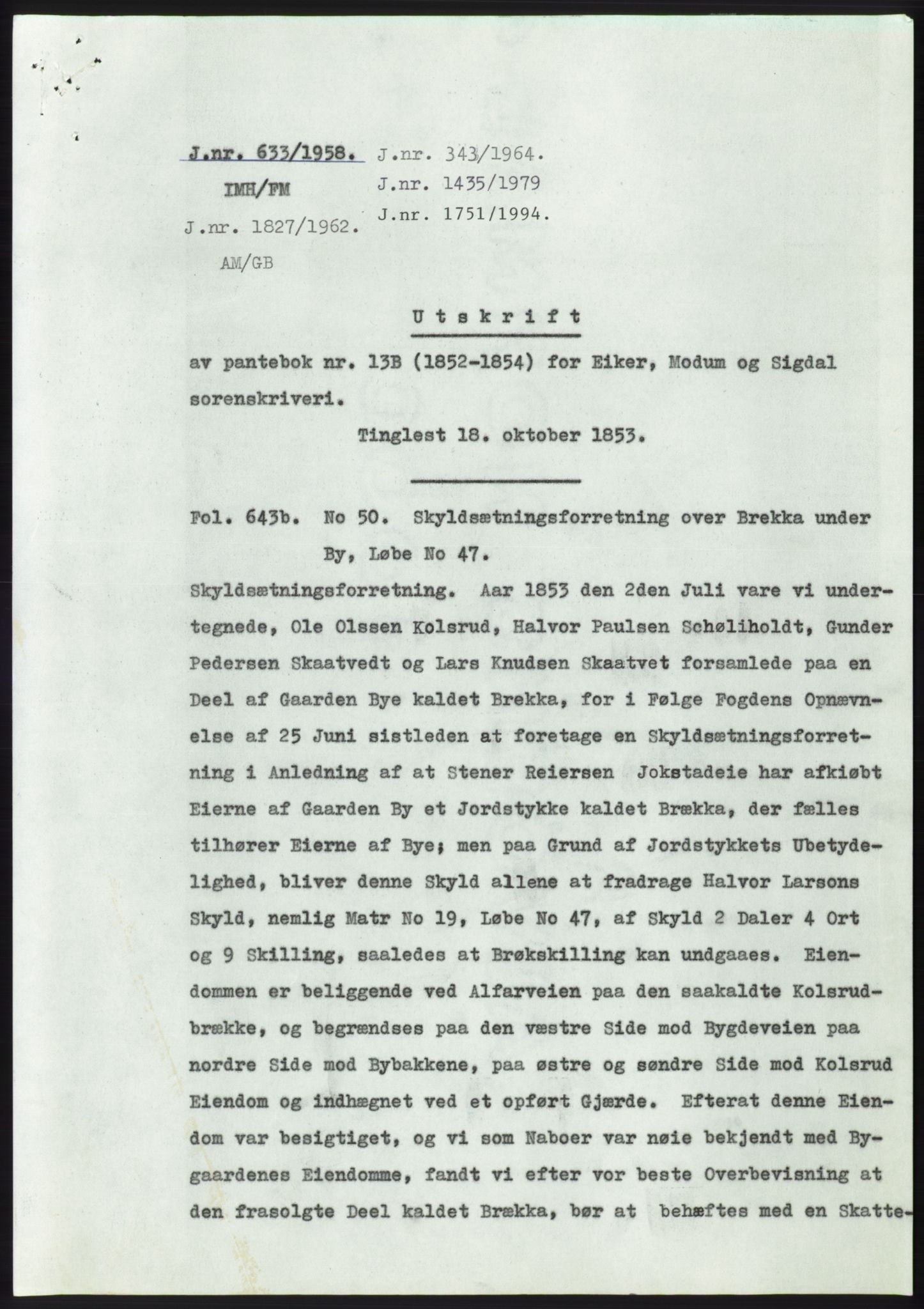 Statsarkivet i Kongsberg, SAKO/A-0001, 1958, s. 454