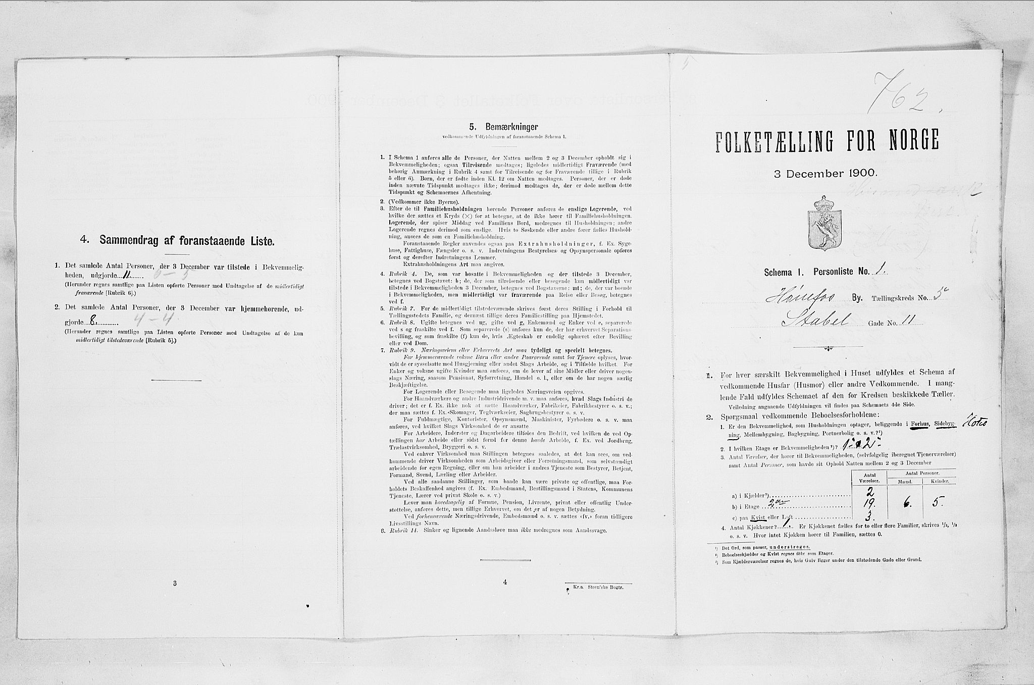 RA, Folketelling 1900 for 0601 Hønefoss kjøpstad, 1900, s. 491