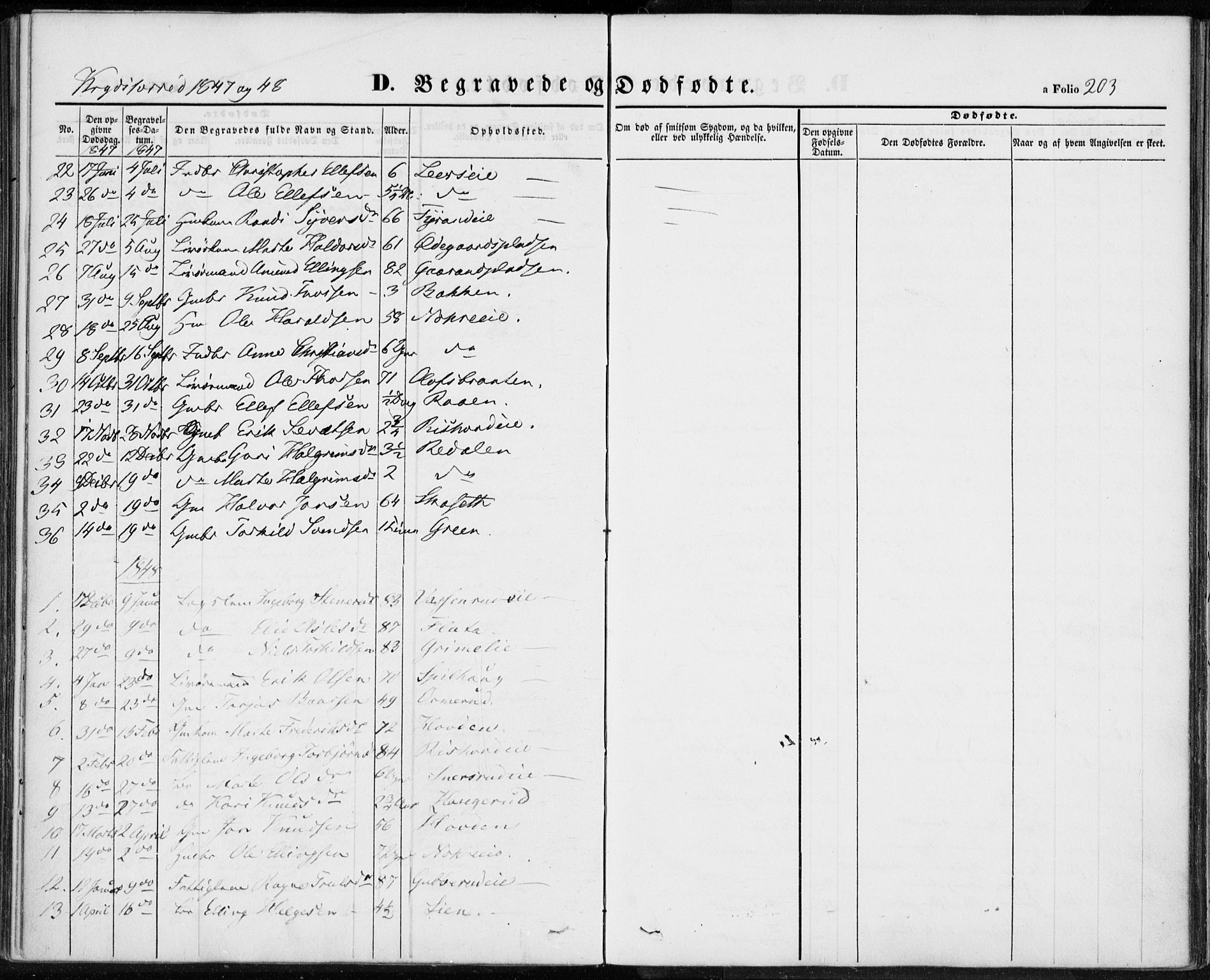 Sigdal kirkebøker, AV/SAKO-A-245/F/Fa/L0007: Ministerialbok nr. I 7, 1844-1849, s. 203