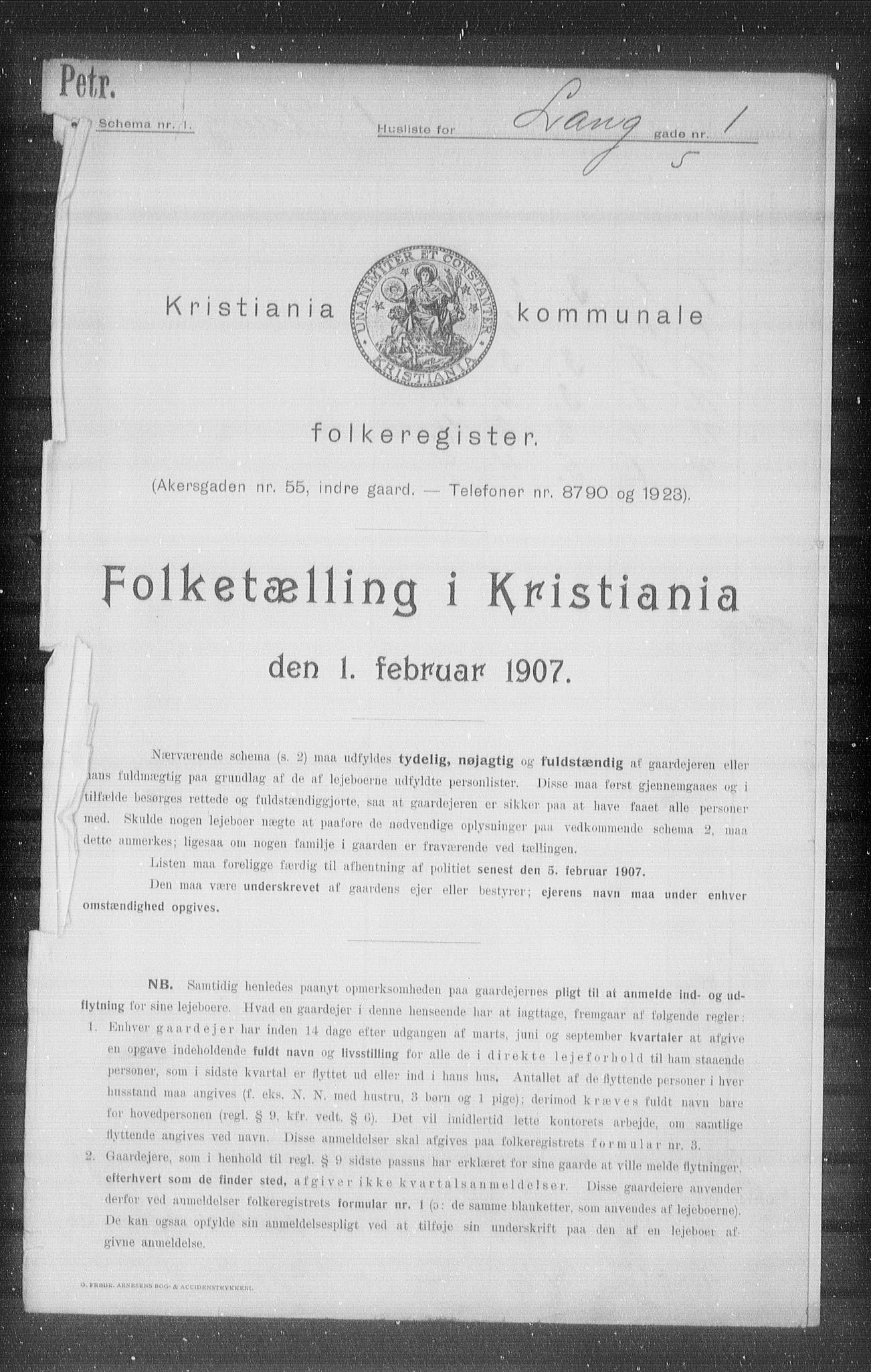 OBA, Kommunal folketelling 1.2.1907 for Kristiania kjøpstad, 1907, s. 28799