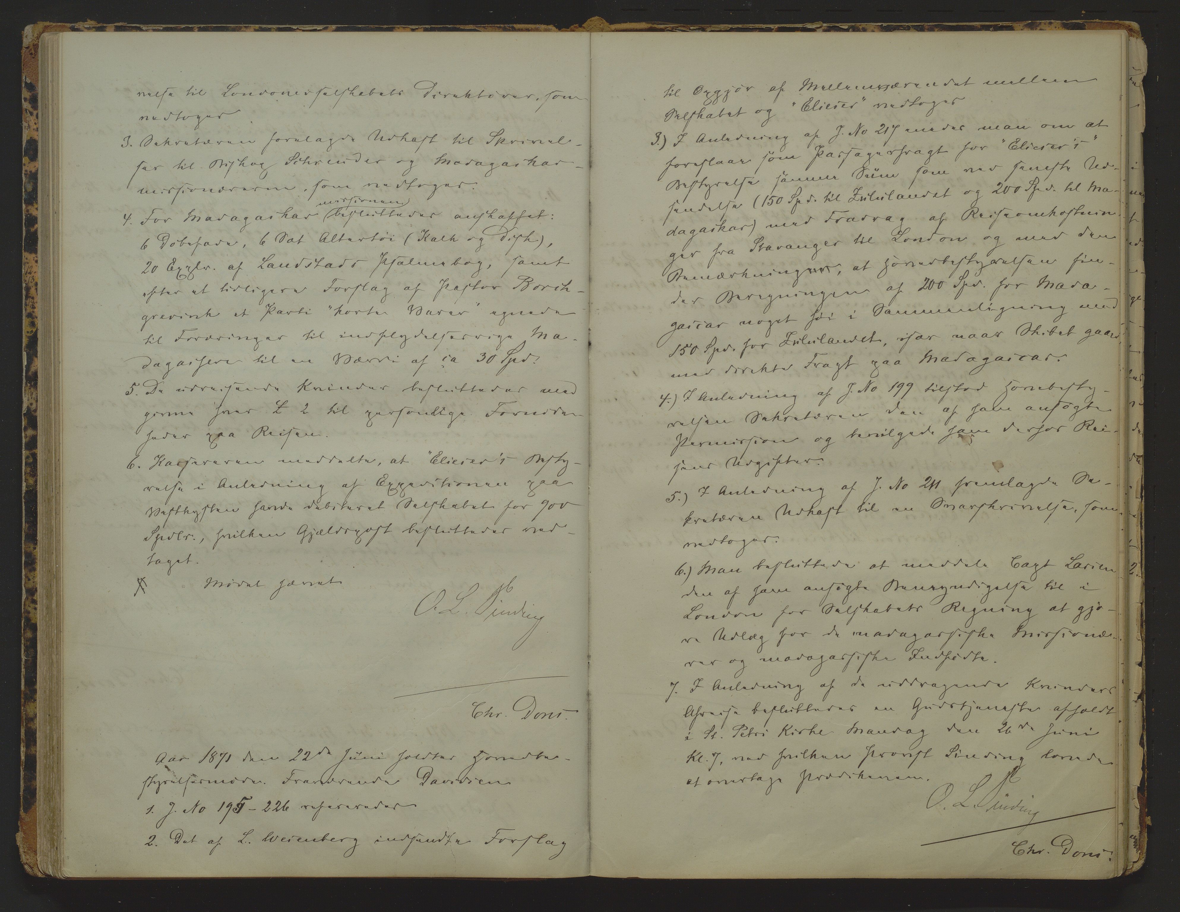 Det Norske Misjonsselskap - hovedadministrasjonen, VID/MA-A-1045/D/Da/Daa/L0008: Styreprotokoll nr. III, 17. juli 1862 - 12. januar 1875, 1862-1875