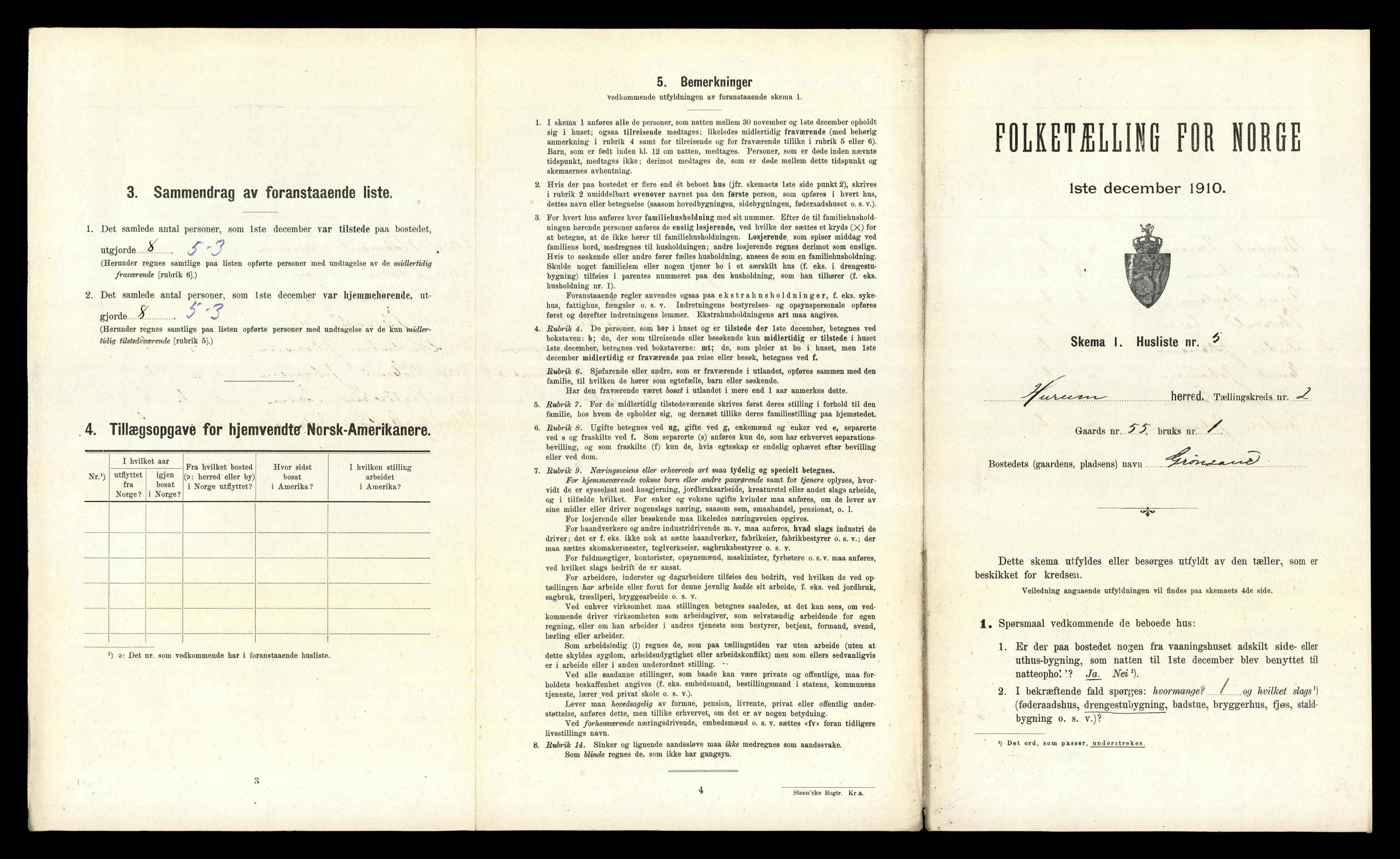 RA, Folketelling 1910 for 0628 Hurum herred, 1910, s. 250