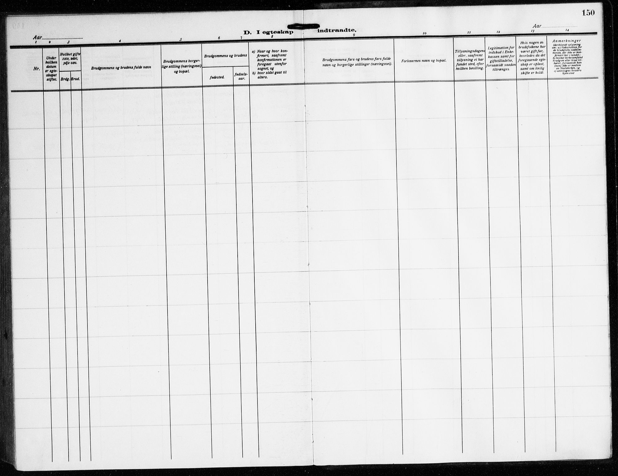 Korskirken sokneprestembete, AV/SAB-A-76101/H/Hab: Klokkerbok nr. D 5, 1926-1944, s. 150