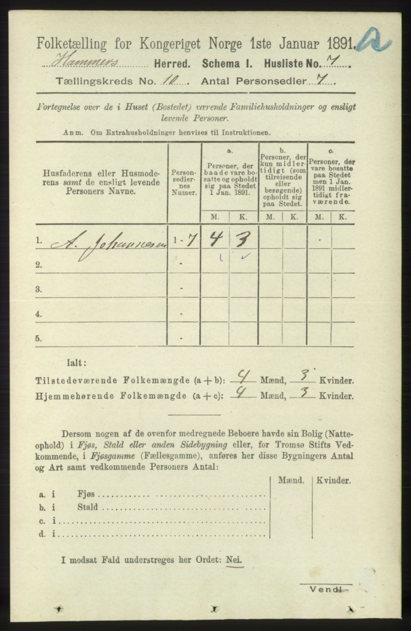 RA, Folketelling 1891 for 1254 Hamre herred, 1891, s. 2740