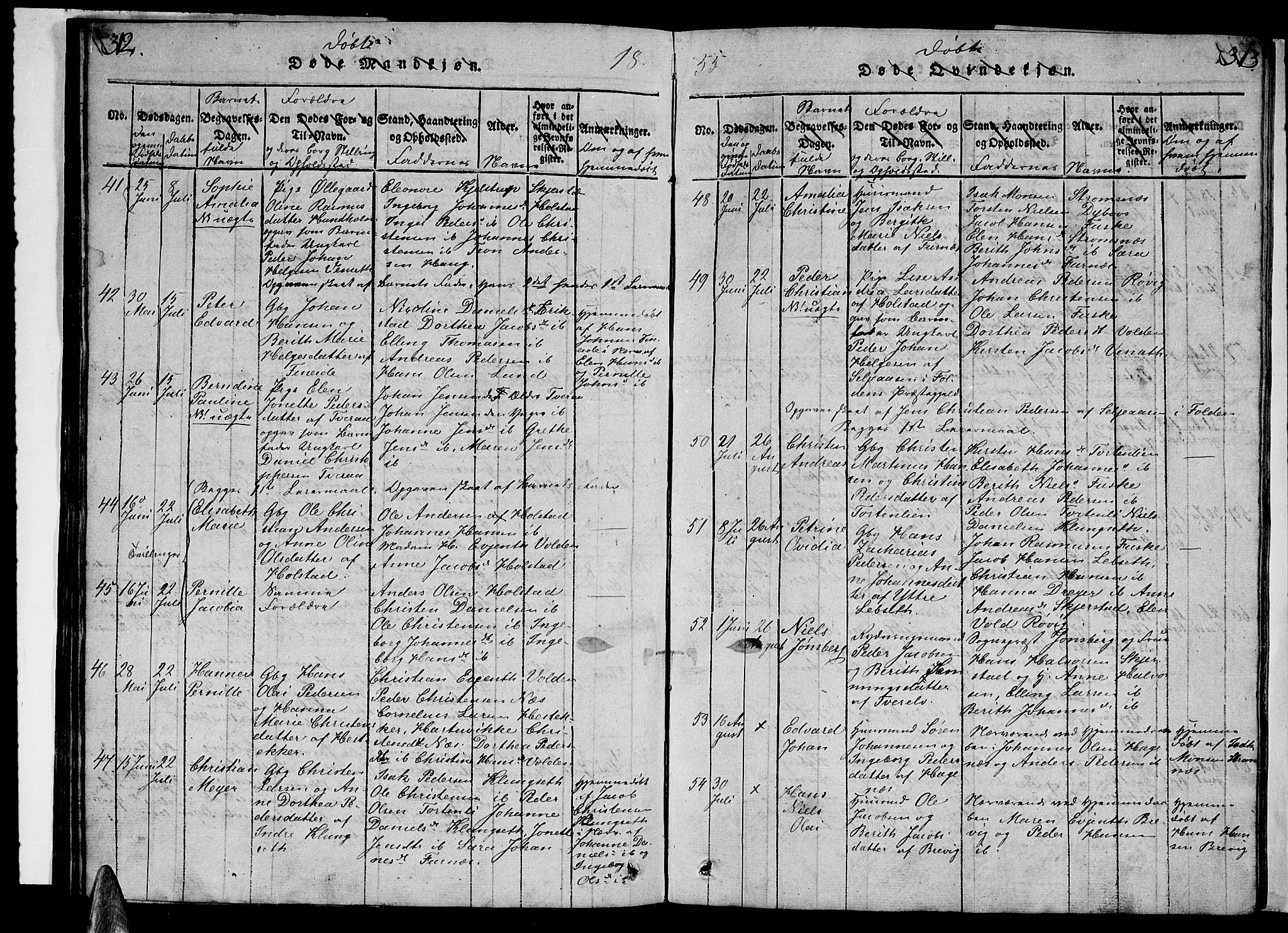 Ministerialprotokoller, klokkerbøker og fødselsregistre - Nordland, AV/SAT-A-1459/852/L0752: Klokkerbok nr. 852C03, 1840-1855, s. 312-313