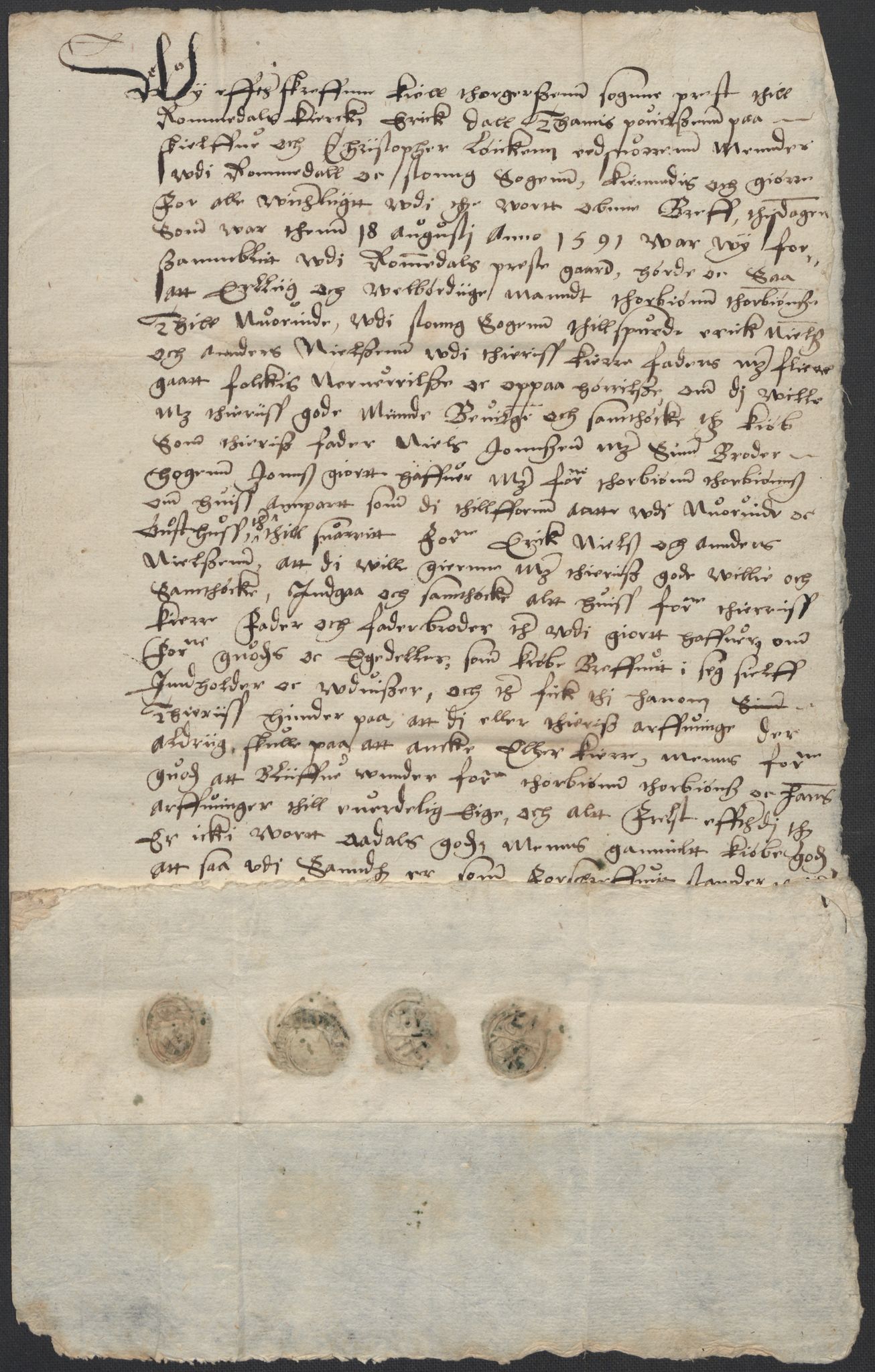 Riksarkivets diplomsamling, AV/RA-EA-5965/F02/L0094: Dokumenter, 1591, s. 18