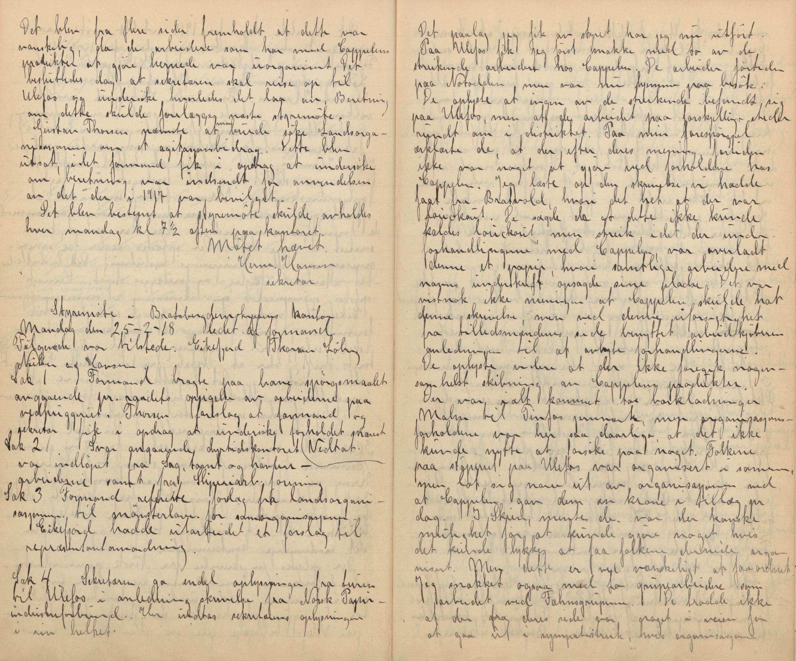Skien faglige Samorganisasjon, AAT/AAT-806032/A/L0002: Møtebok, 1916-1919