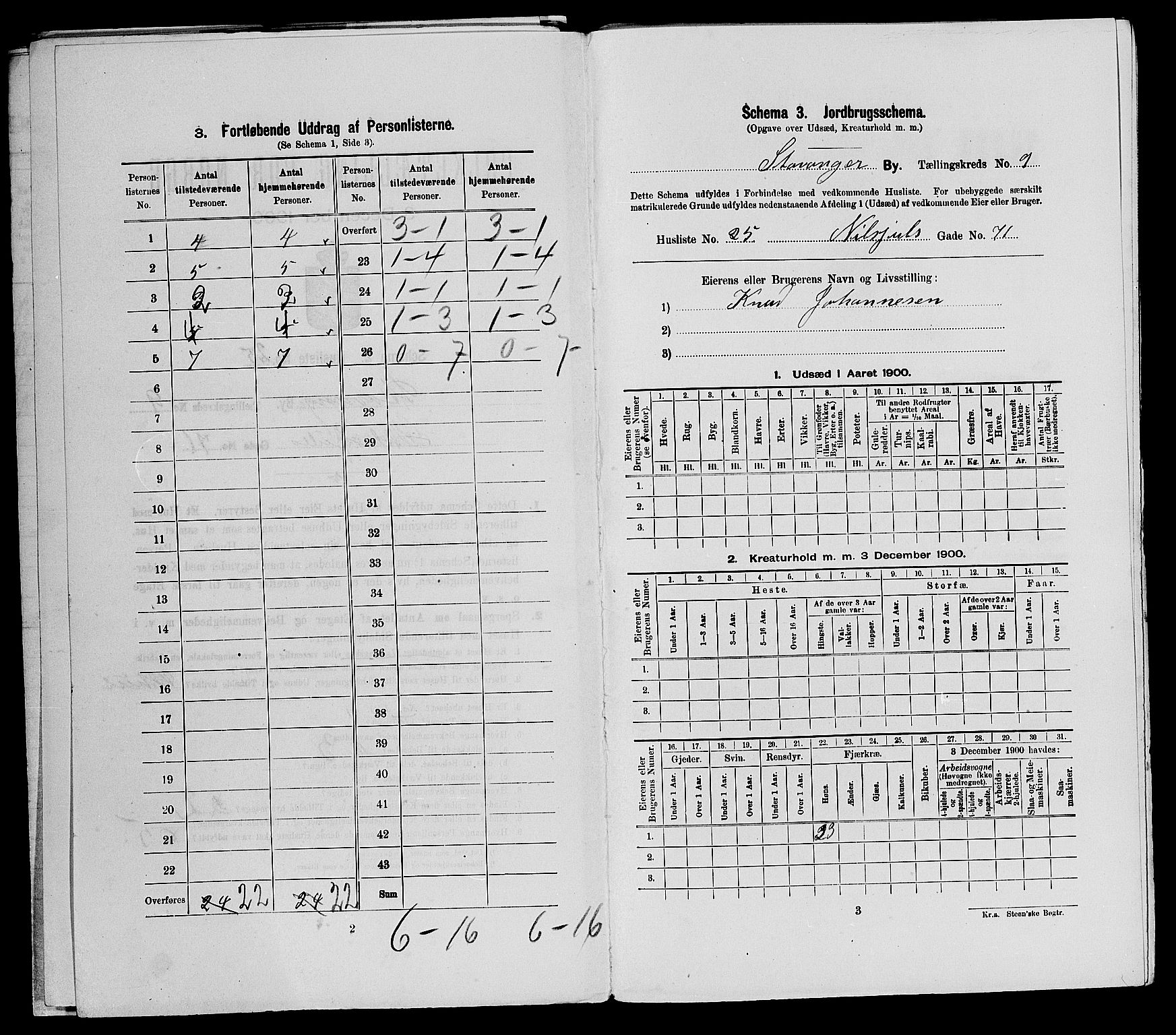 SAST, Folketelling 1900 for 1103 Stavanger kjøpstad, 1900, s. 3880