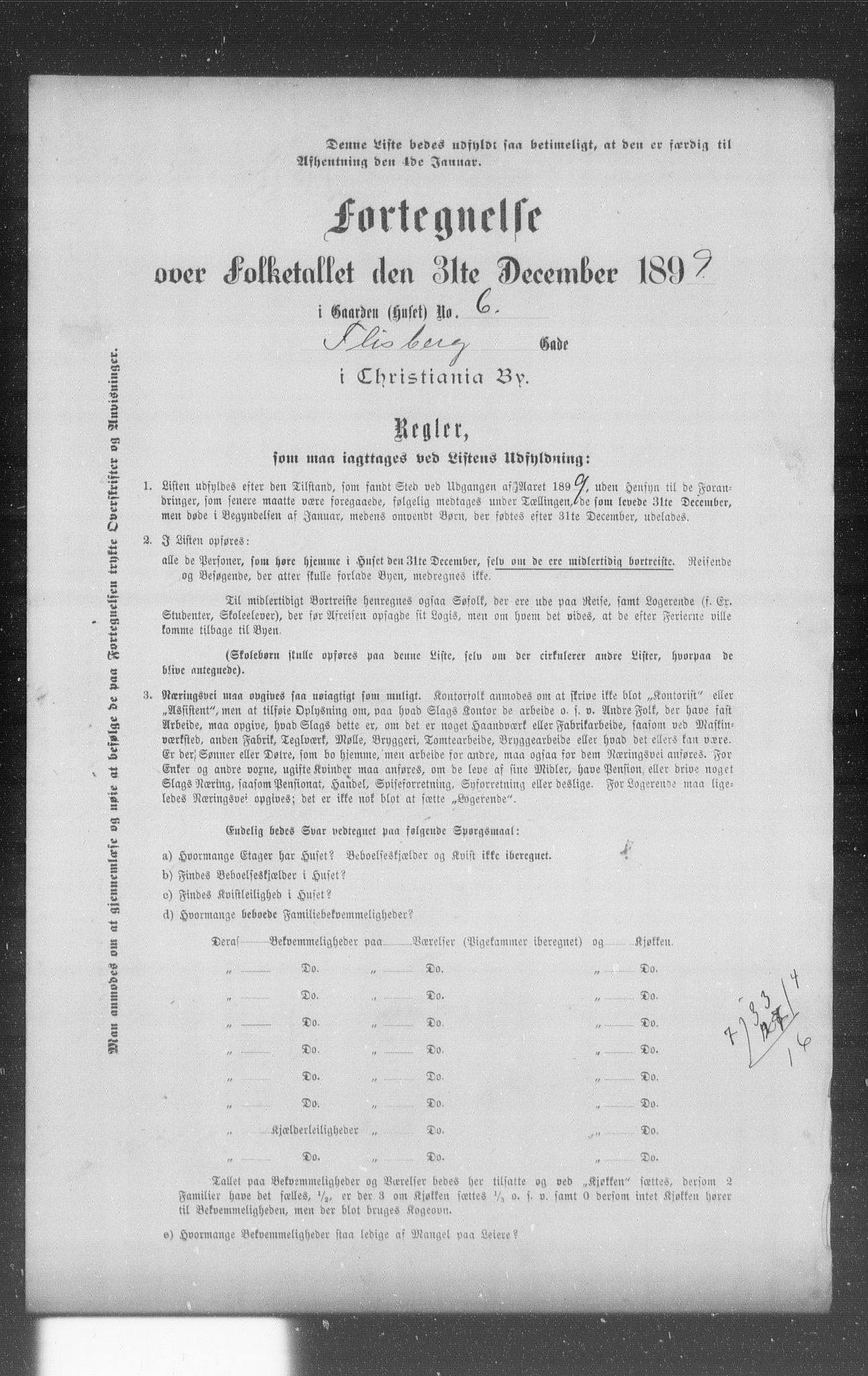 OBA, Kommunal folketelling 31.12.1899 for Kristiania kjøpstad, 1899, s. 3285