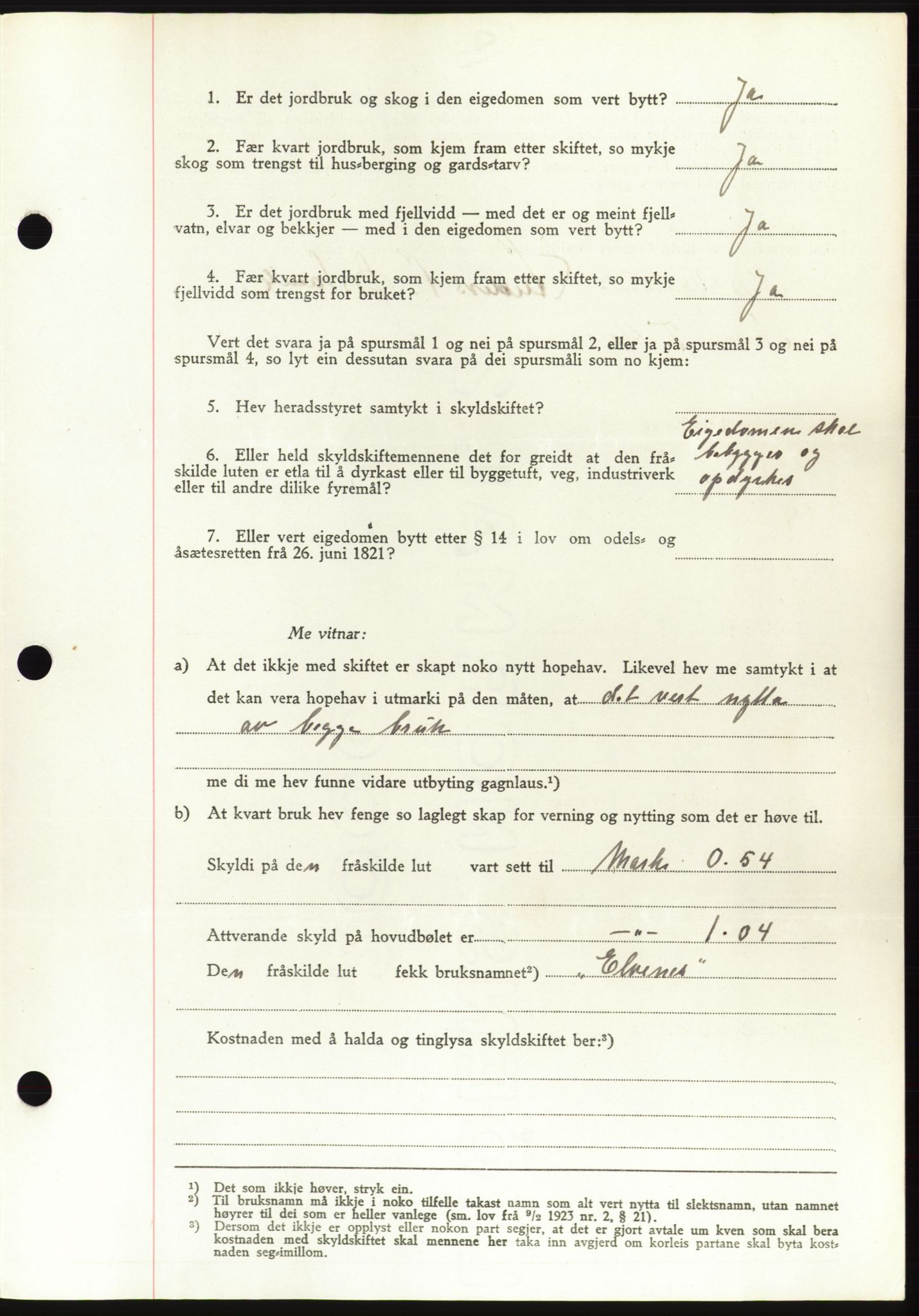 Søre Sunnmøre sorenskriveri, AV/SAT-A-4122/1/2/2C/L0077: Pantebok nr. 3A, 1945-1946, Dagboknr: 764/1945