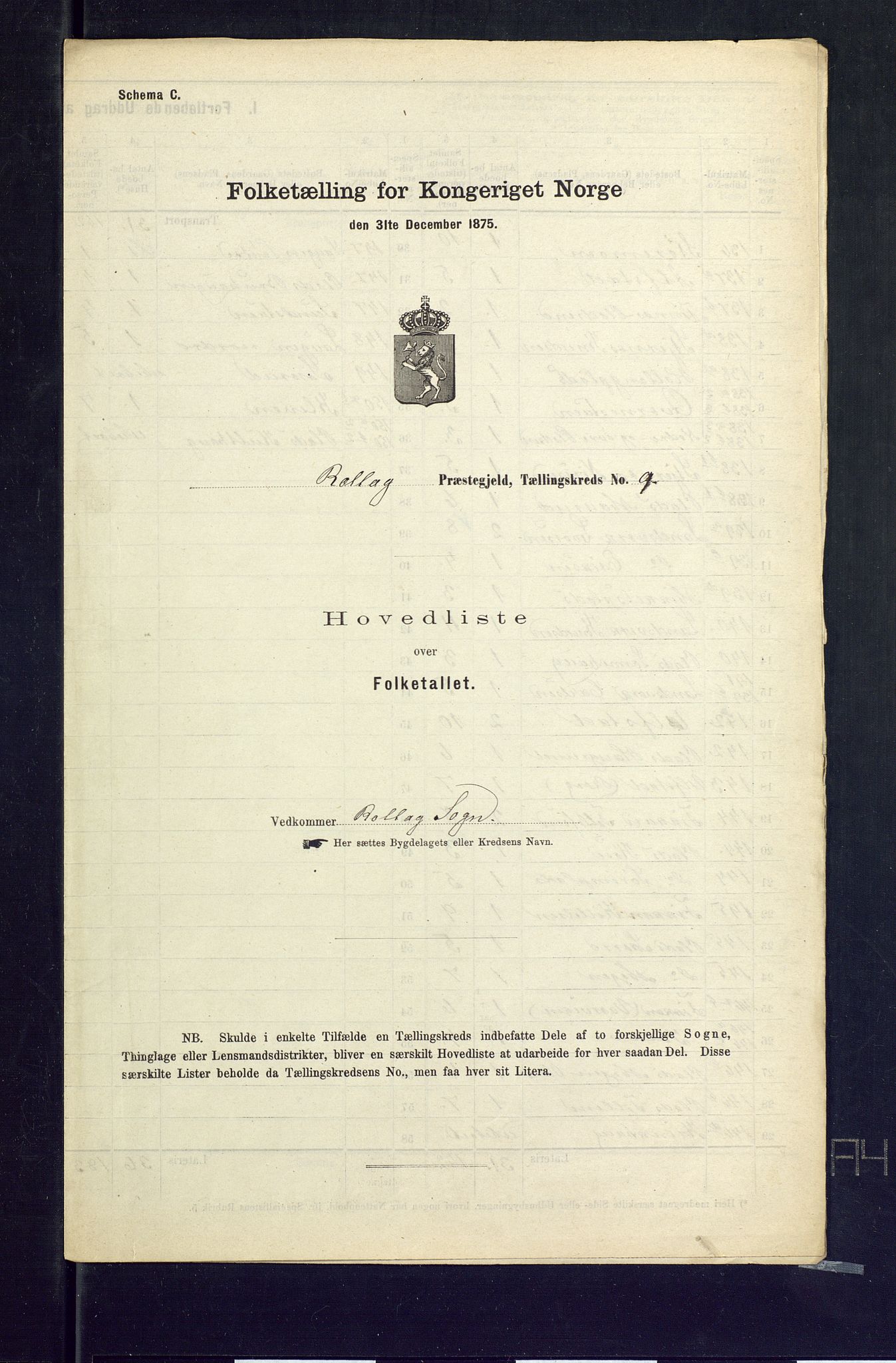 SAKO, Folketelling 1875 for 0632P Rollag prestegjeld, 1875, s. 30