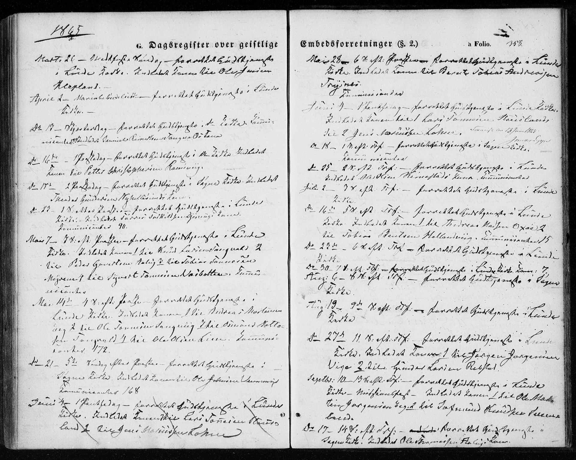 Søgne sokneprestkontor, AV/SAK-1111-0037/F/Fa/Fab/L0010: Ministerialbok nr. A 10, 1853-1869, s. 358
