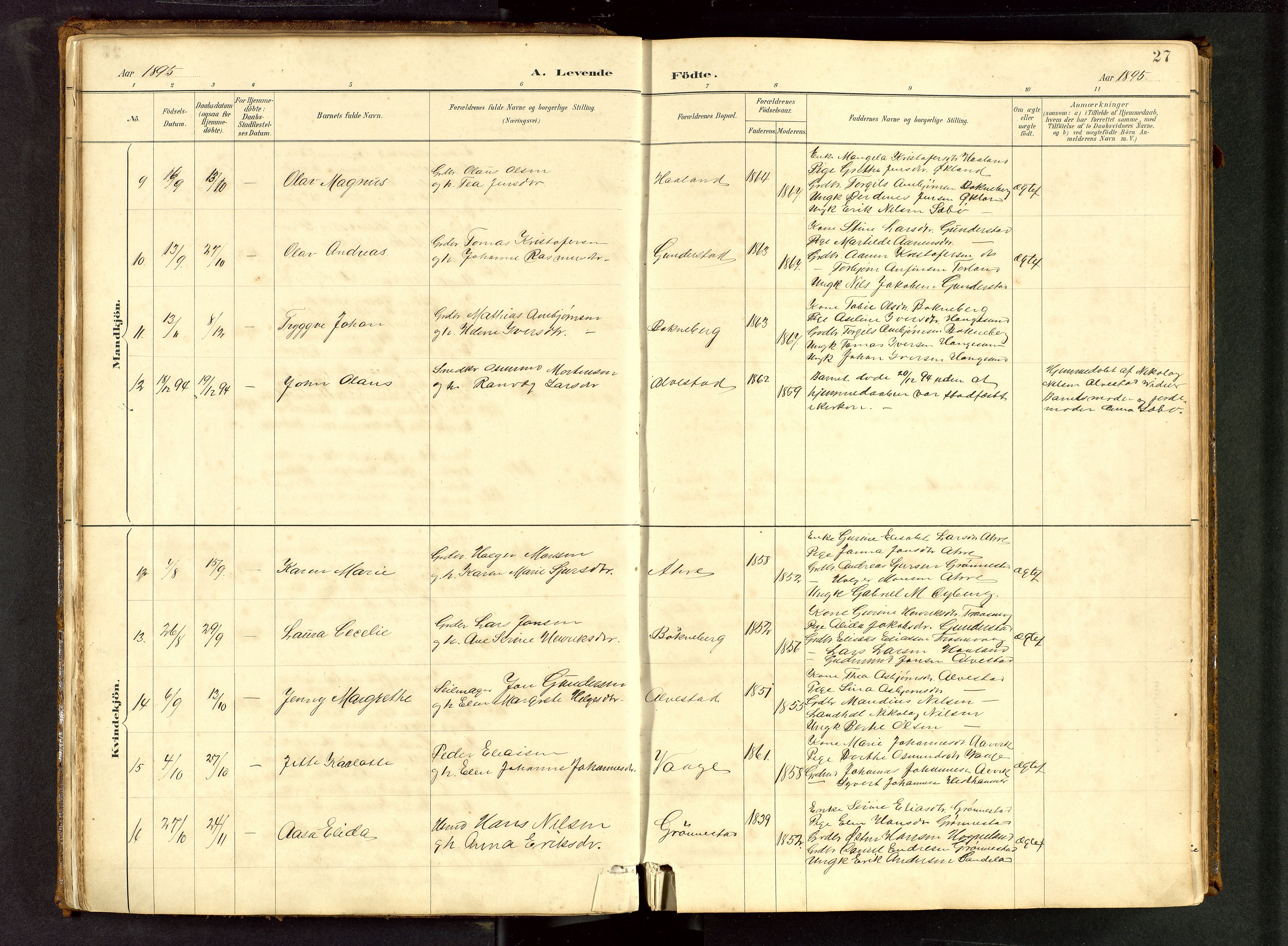 Tysvær sokneprestkontor, AV/SAST-A -101864/H/Ha/Hab/L0005: Klokkerbok nr. B 5, 1887-1947, s. 27