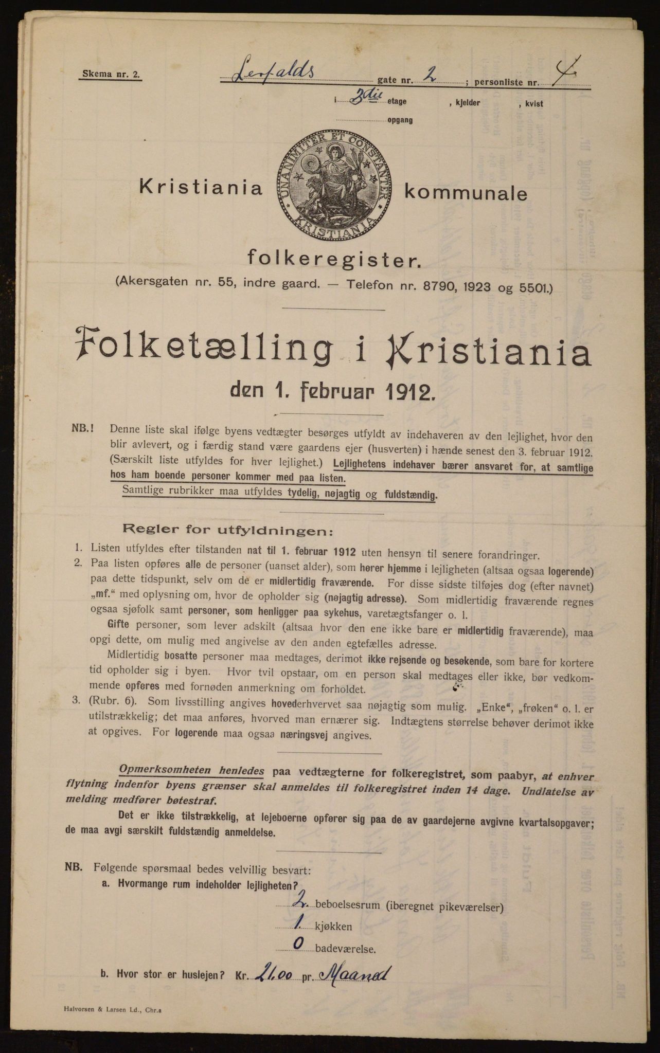 OBA, Kommunal folketelling 1.2.1912 for Kristiania, 1912, s. 57579