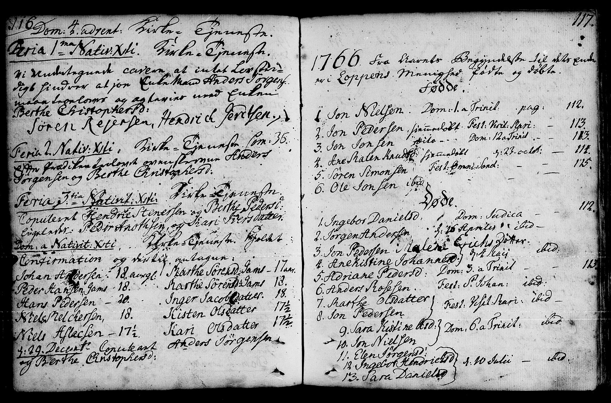 Loppa sokneprestkontor, AV/SATØ-S-1339/H/Ha/L0001kirke: Ministerialbok nr. 1 /1, 1753-1784, s. 116-117