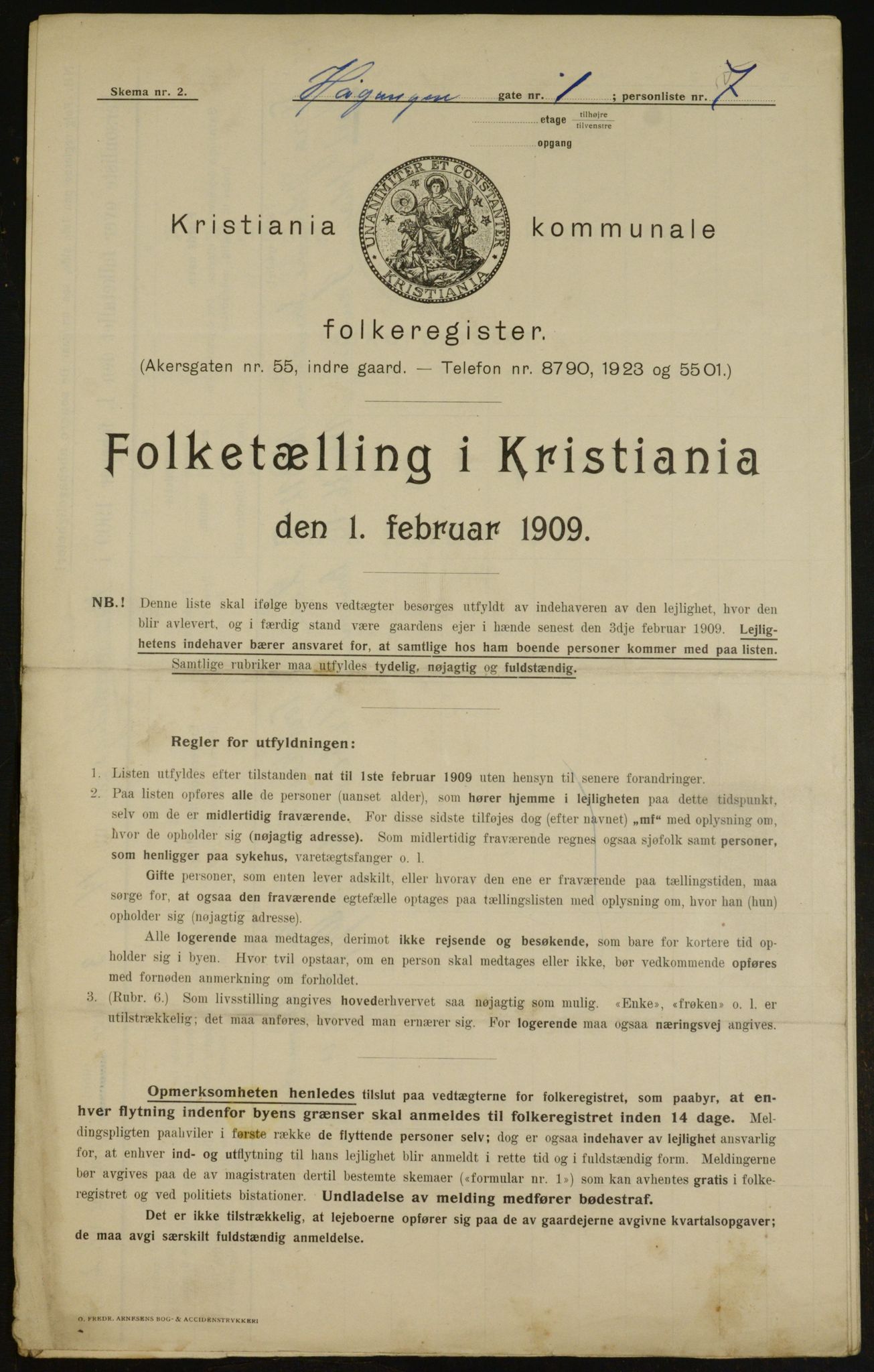 OBA, Kommunal folketelling 1.2.1909 for Kristiania kjøpstad, 1909, s. 38772