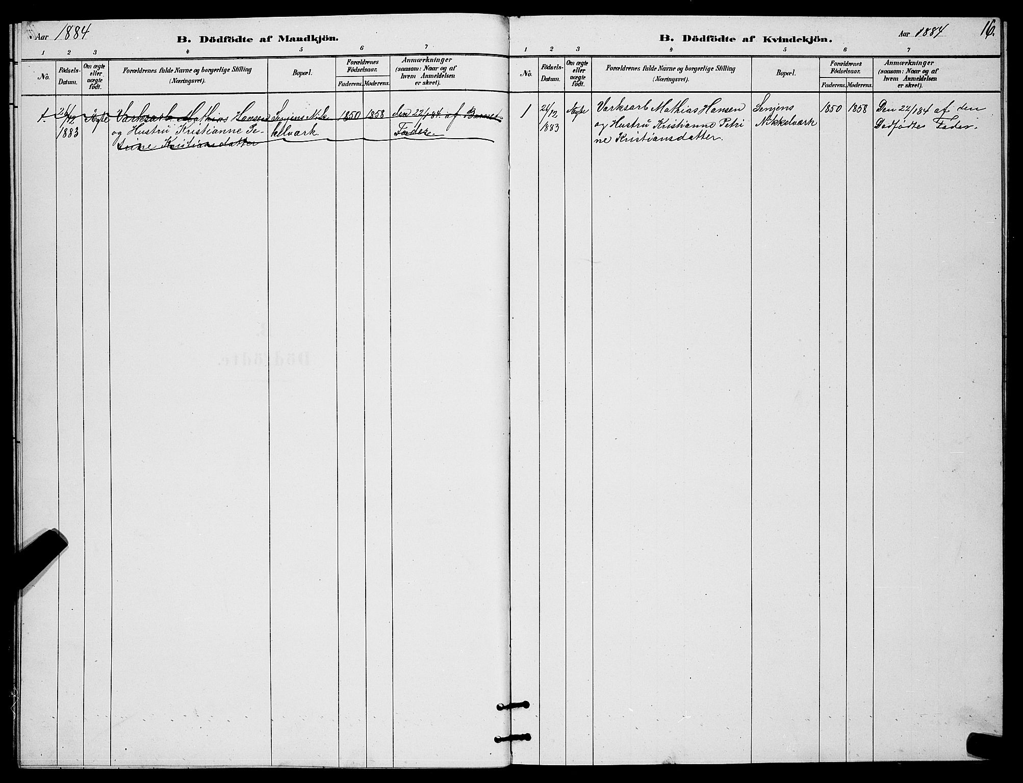 Berg sokneprestkontor, SATØ/S-1318/G/Ga/Gab/L0017klokker: Klokkerbok nr. 17, 1881-1887, s. 16