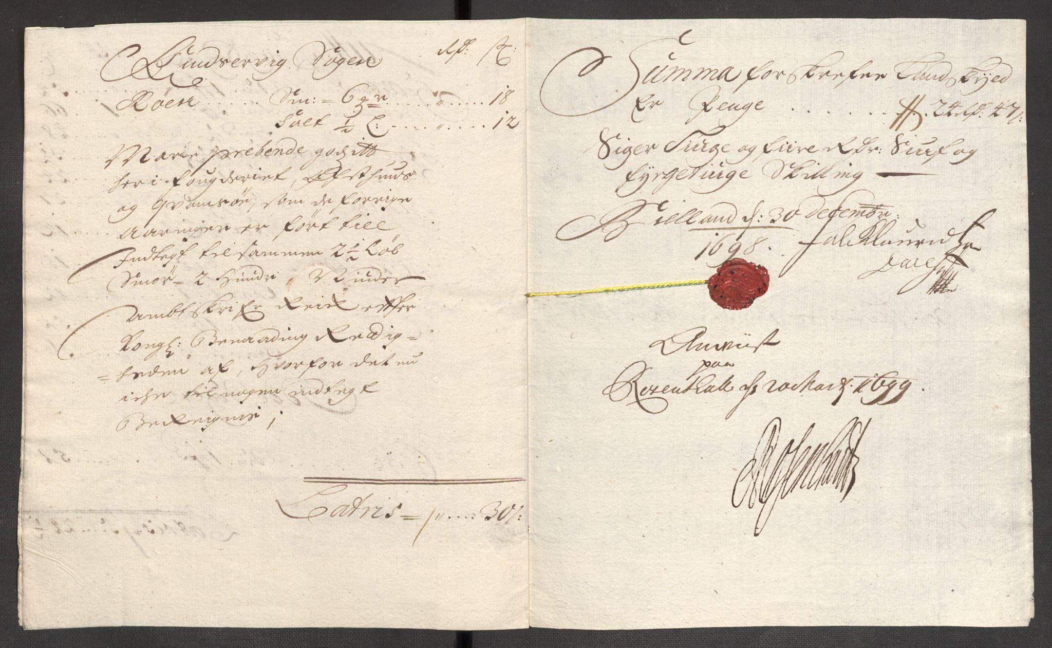 Rentekammeret inntil 1814, Reviderte regnskaper, Fogderegnskap, RA/EA-4092/R48/L2977: Fogderegnskap Sunnhordland og Hardanger, 1697-1698, s. 401