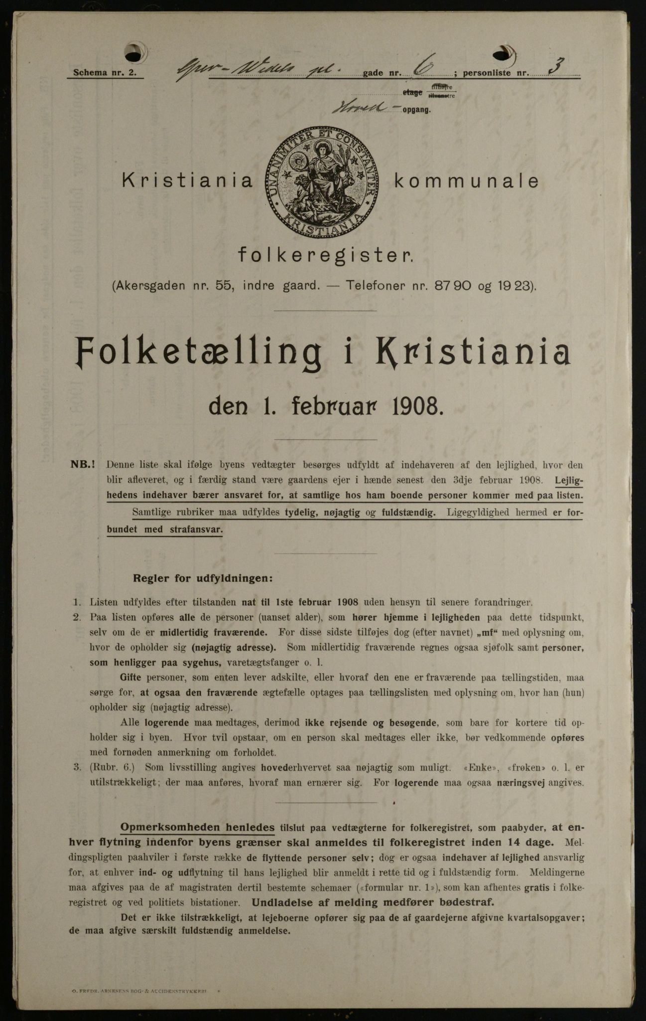 OBA, Kommunal folketelling 1.2.1908 for Kristiania kjøpstad, 1908, s. 26932