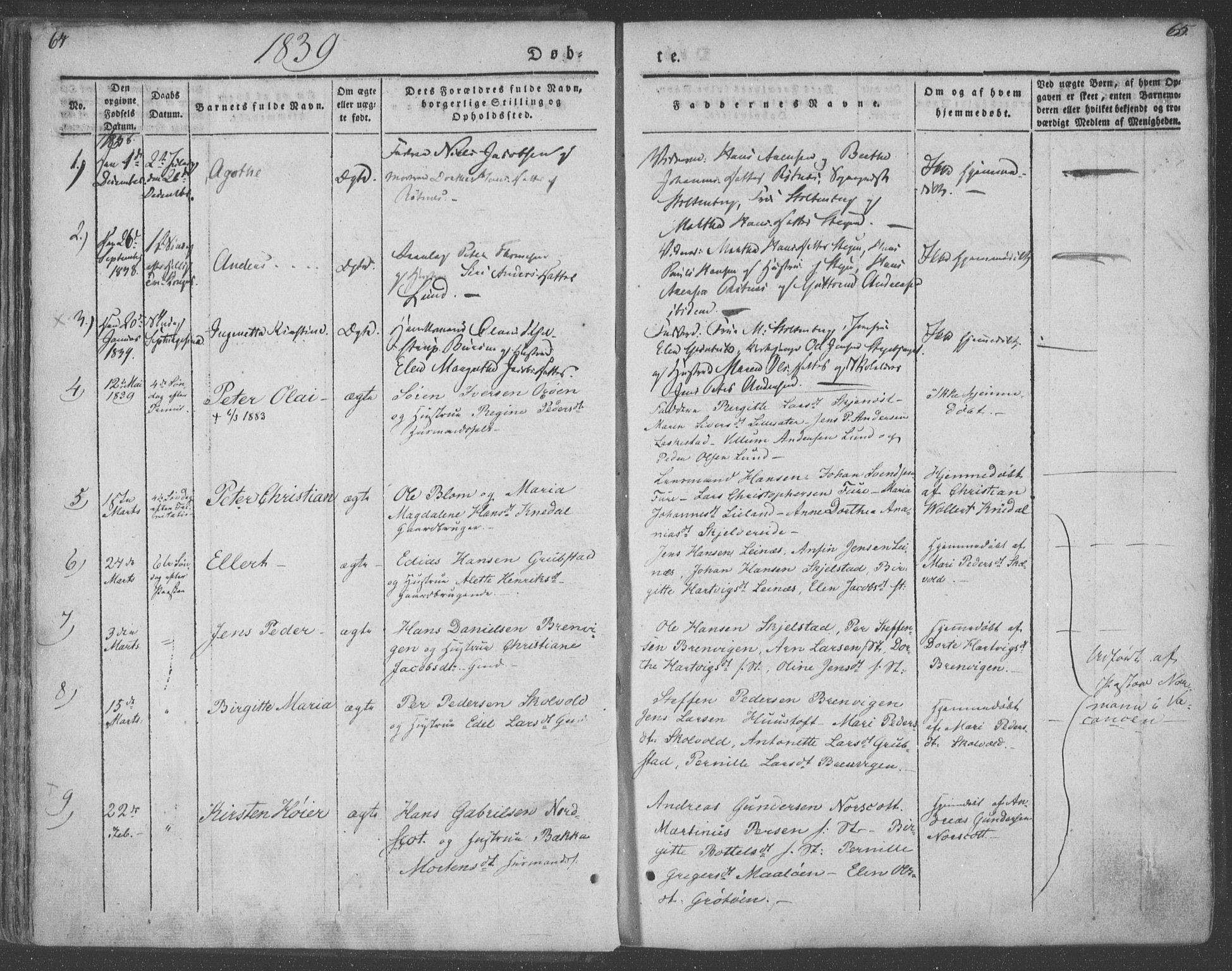 Ministerialprotokoller, klokkerbøker og fødselsregistre - Nordland, AV/SAT-A-1459/855/L0799: Ministerialbok nr. 855A07, 1834-1852, s. 64-65