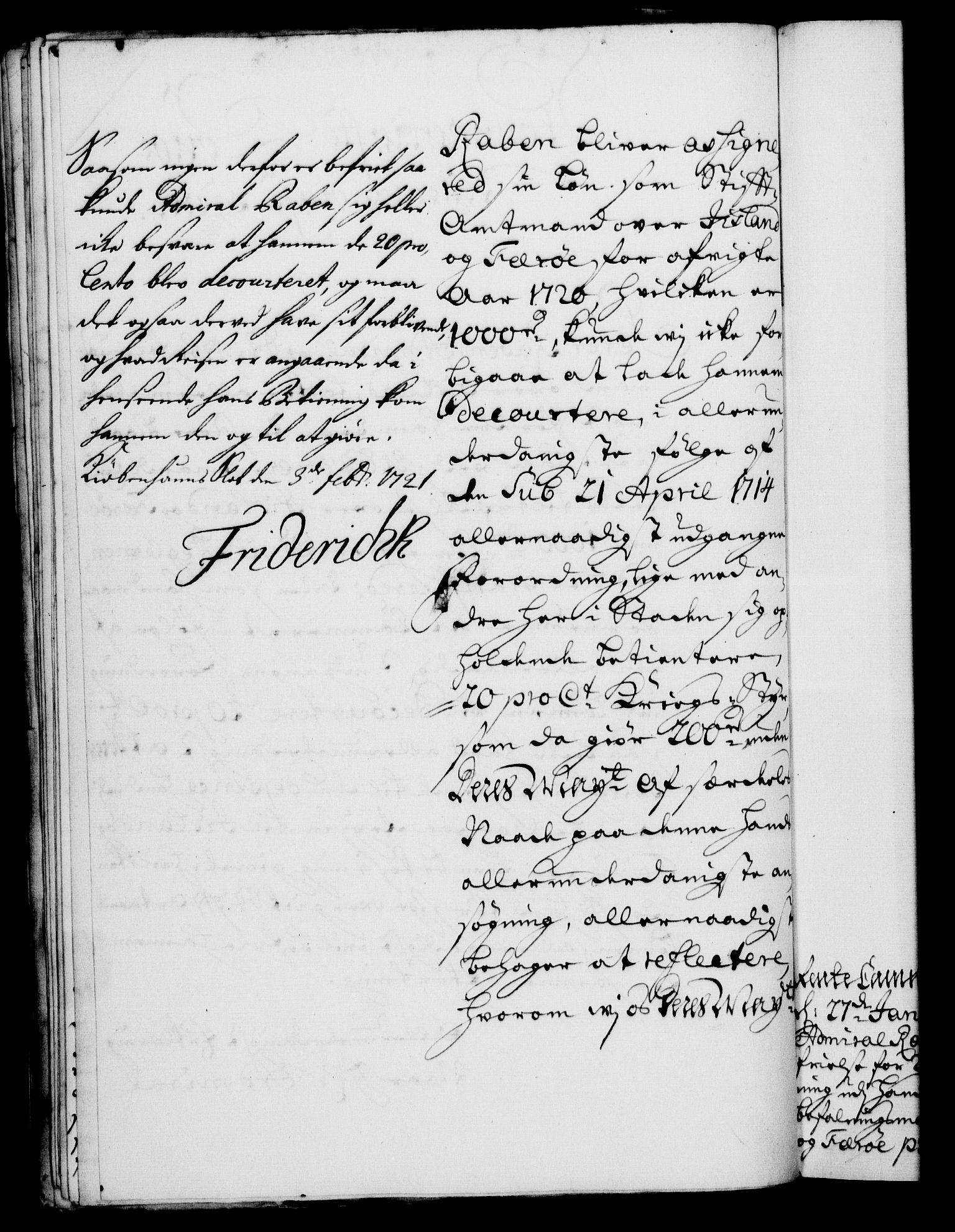 Rentekammeret, Kammerkanselliet, AV/RA-EA-3111/G/Gf/Gfa/L0004: Norsk relasjons- og resolusjonsprotokoll (merket RK 52.4), 1721, s. 190