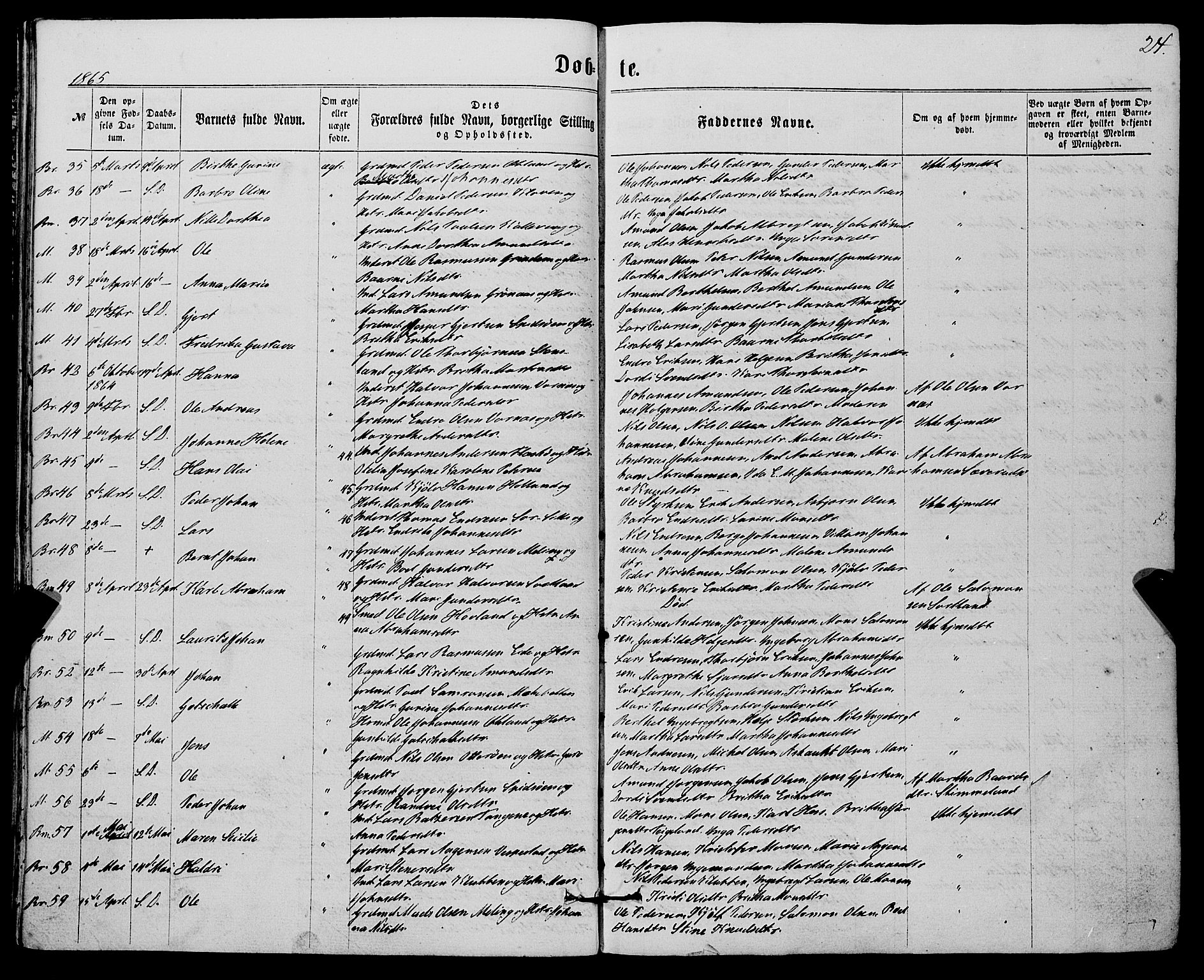 Finnås sokneprestembete, AV/SAB-A-99925/H/Ha/Haa/Haaa/L0008: Ministerialbok nr. A 8, 1863-1872, s. 24