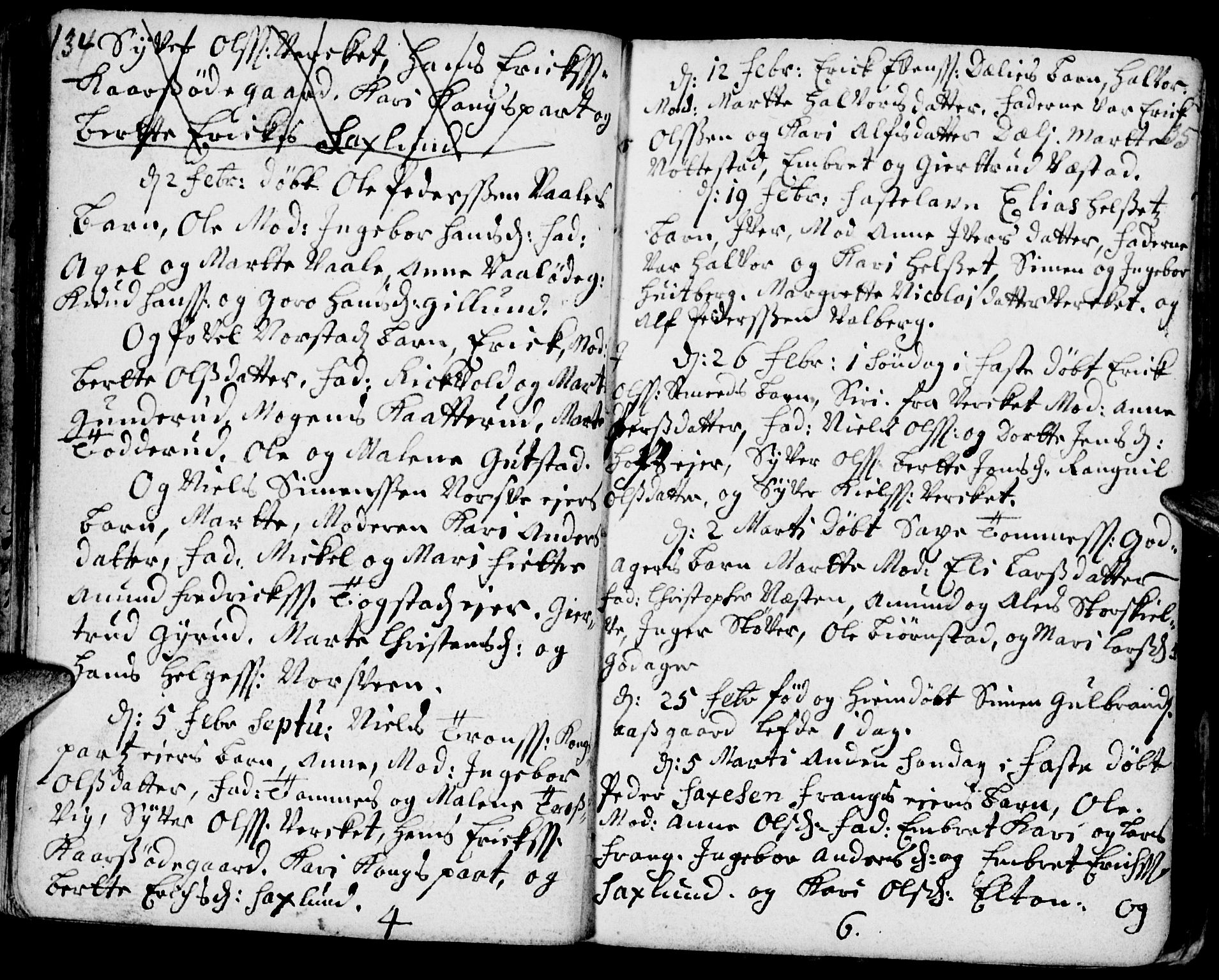 Stange prestekontor, AV/SAH-PREST-002/K/L0002: Ministerialbok nr. 2, 1724-1740, s. 134-135