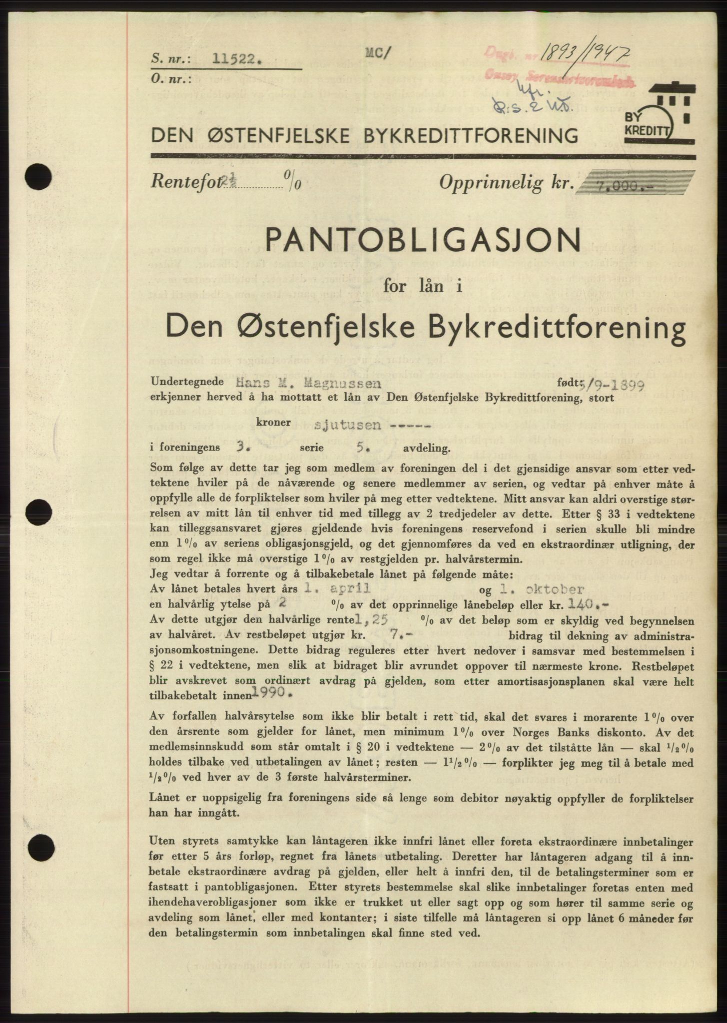 Onsøy sorenskriveri, SAO/A-10474/G/Ga/Gac/L0006: Pantebok nr. B 12-6, 1947-1948, Dagboknr: 1893/1947