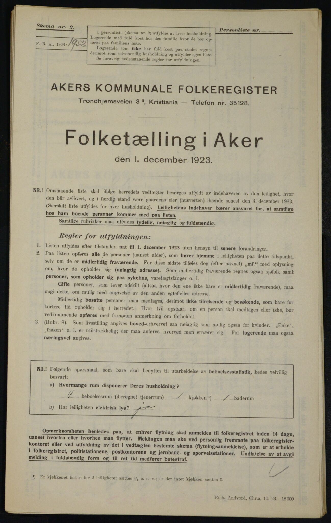 , Kommunal folketelling 1.12.1923 for Aker, 1923, s. 20692