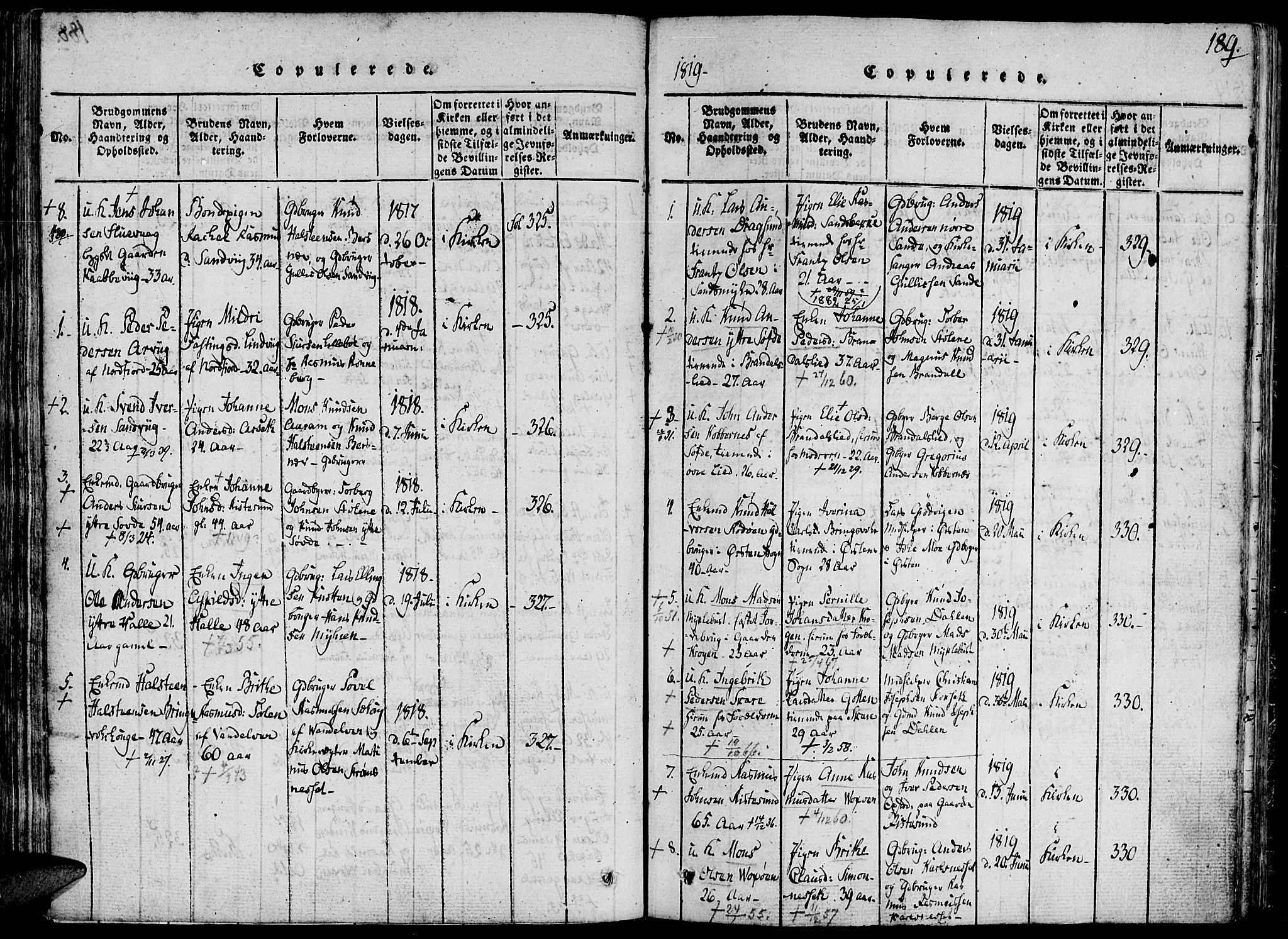 Ministerialprotokoller, klokkerbøker og fødselsregistre - Møre og Romsdal, AV/SAT-A-1454/503/L0033: Ministerialbok nr. 503A01, 1816-1841, s. 189