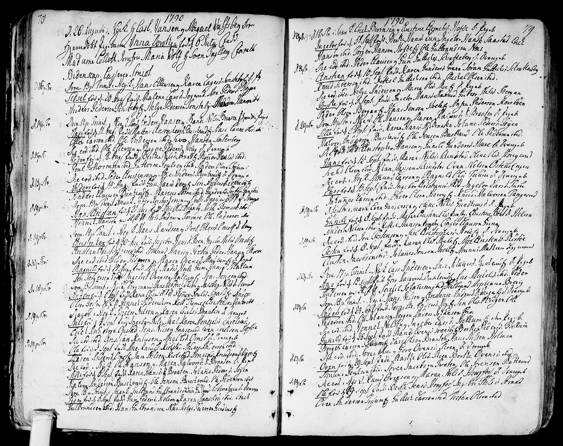Modum kirkebøker, AV/SAKO-A-234/F/Fa/L0003: Ministerialbok nr. 3, 1783-1819, s. 78-79