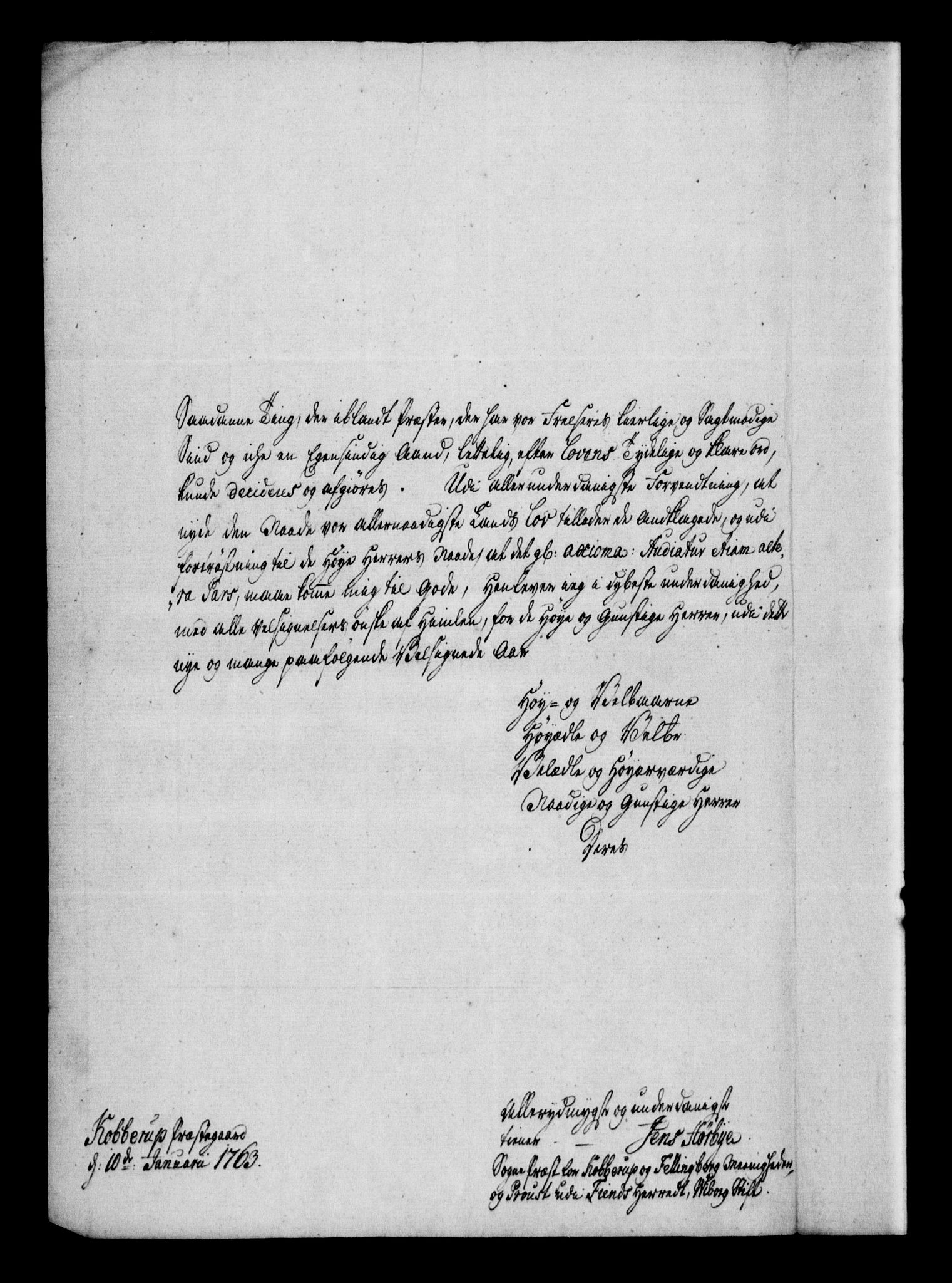 Generalkirkeinspektionskollegiet, DRA/A-0008/F4-08/F4-08-10: Indkomne sager, 1763