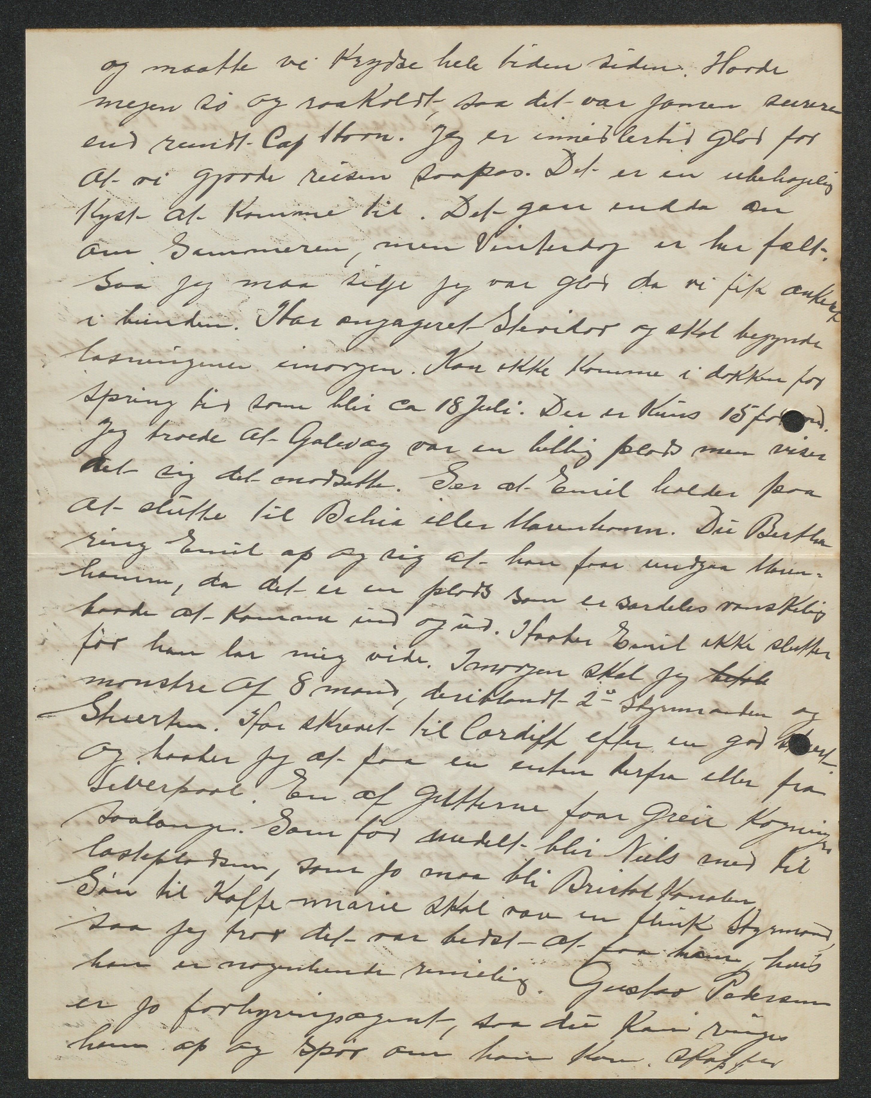 O. Terjesens rederi, AAKS/PA-2525/E/E02/L0001: Privat korrespondanse mellom reder Ole Terjesen og diverse familiemedlemmer, 1890-1916