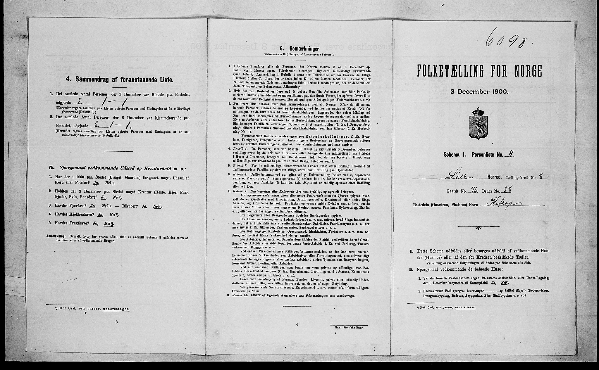 RA, Folketelling 1900 for 0626 Lier herred, 1900, s. 1296
