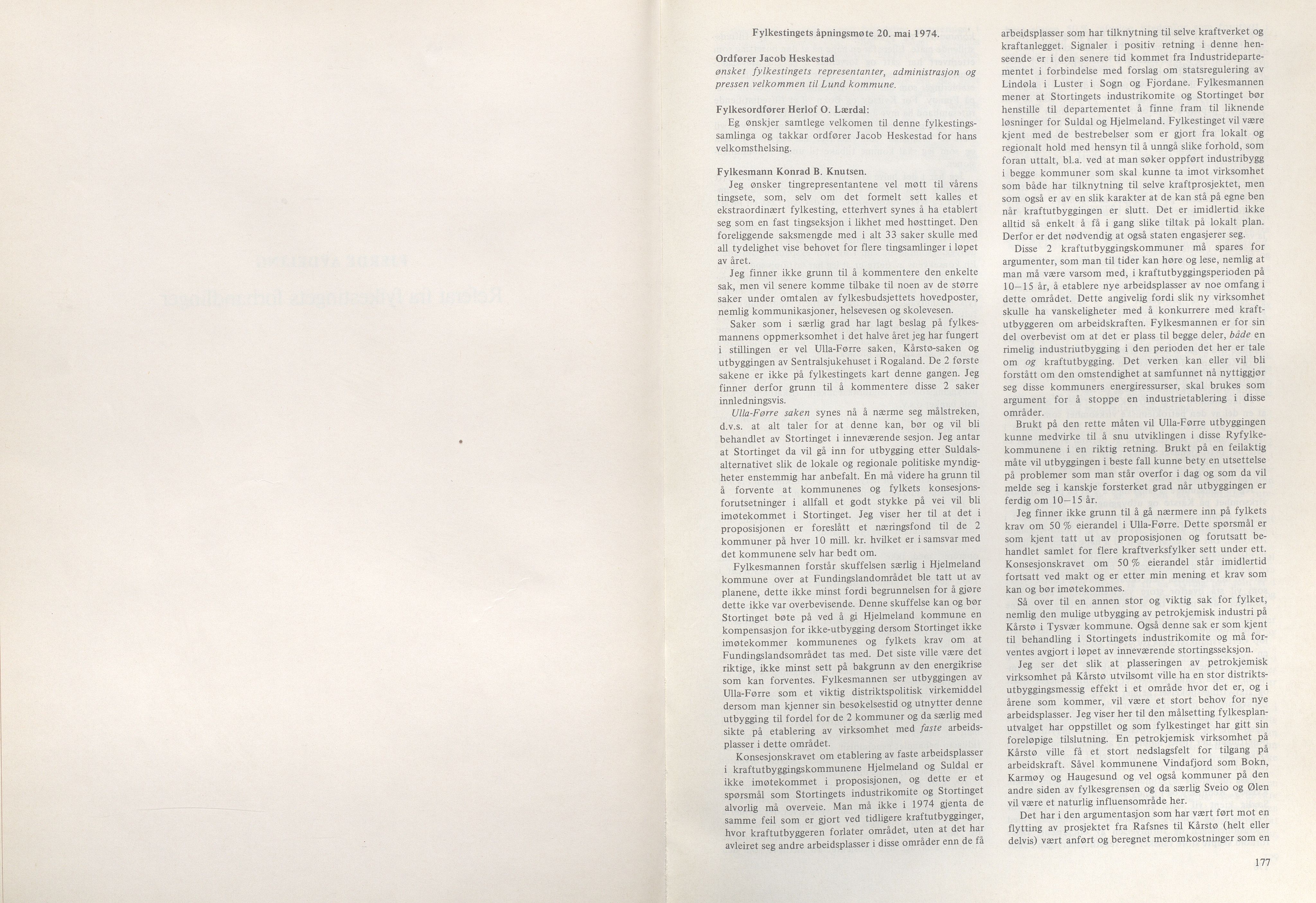 Rogaland fylkeskommune - Fylkesrådmannen , IKAR/A-900/A/Aa/Aaa/L0094: Møtebok , 1974, s. 177