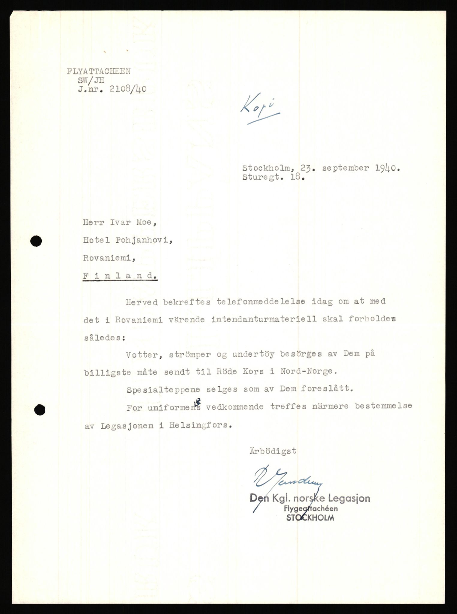 Forsvaret, Forsvarets krigshistoriske avdeling, RA/RAFA-2017/Y/Ya/L0006: II-C-11-11,2 - Utenriksdepartementet.  Legasjonen i Helsingfors., 1940-1946, s. 194