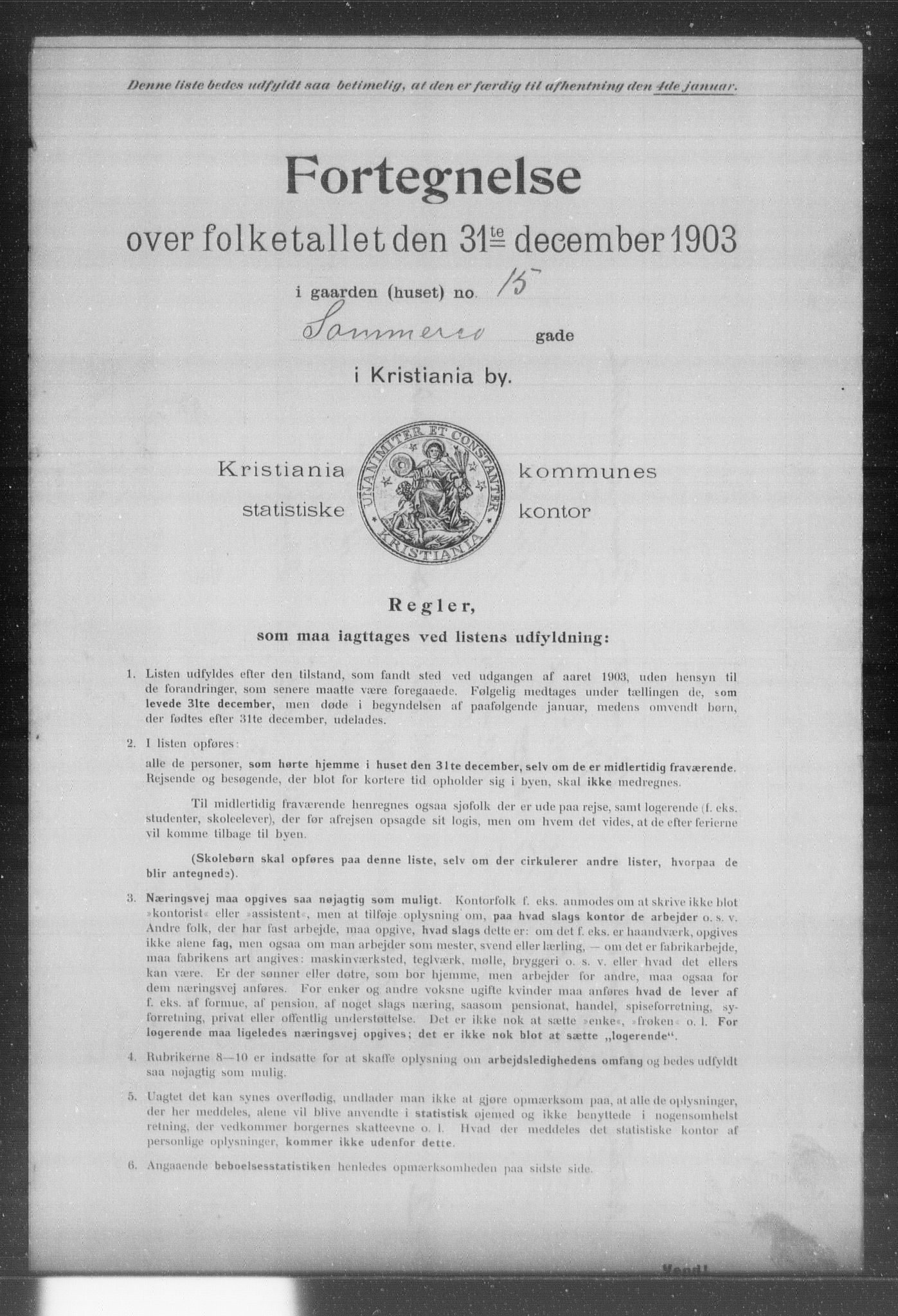 OBA, Kommunal folketelling 31.12.1903 for Kristiania kjøpstad, 1903, s. 19099